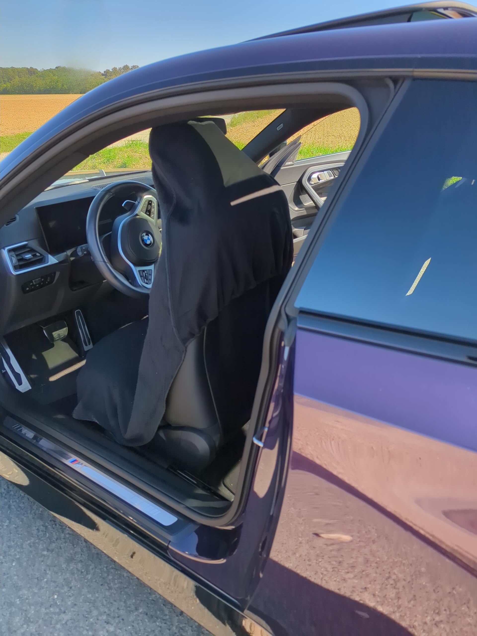 Serviette Siège Voiture – Protection Transpiration Sport, Gym, Plage – Housse Siège Auto Coton Éponge Absorbant – Protège Sièges Cuir et Tissu – Lavable - Noir Blason Rouge X 2