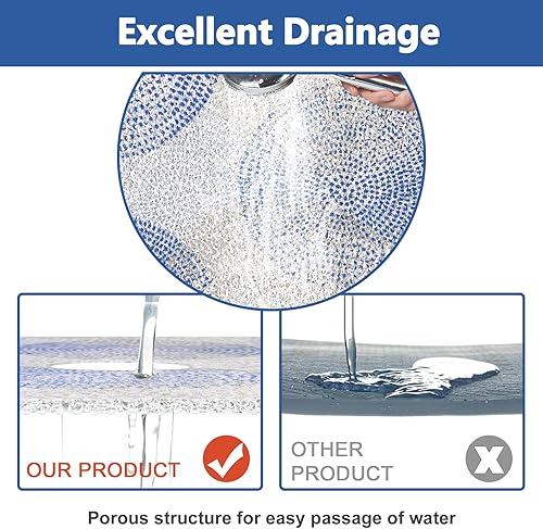 Miniatura 6 de Alfombrilla de ducha antideslizante 31 x 31 pulgadas para interior - Alfombrilla de ducha cuadrada extra grande antideslizante para personas mayores