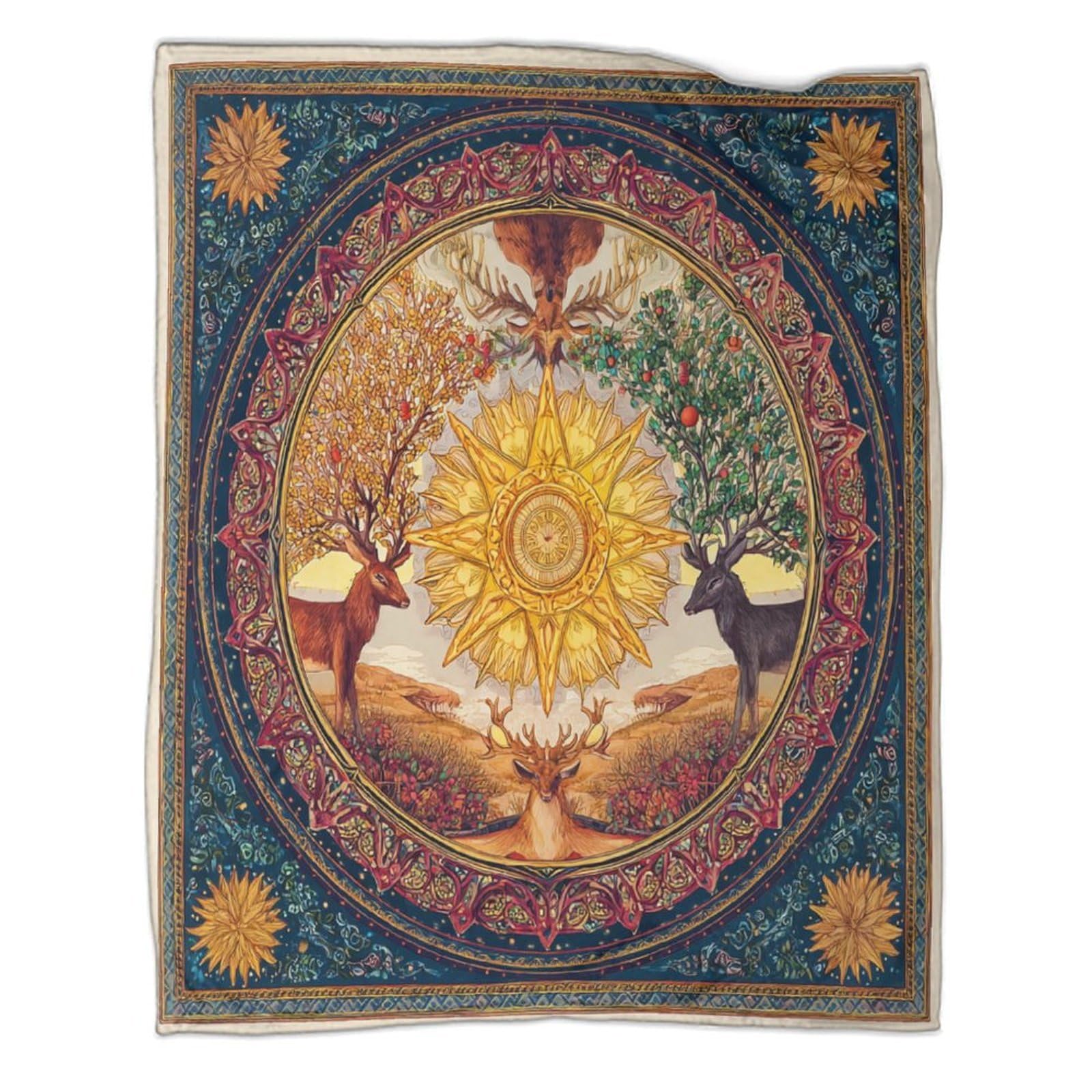 kaiyun Winter Solstice And Spring Equinox Themes Throws And Patchwork Quilts,70x80inch(180x200cm),Soft Blanket with Pattern