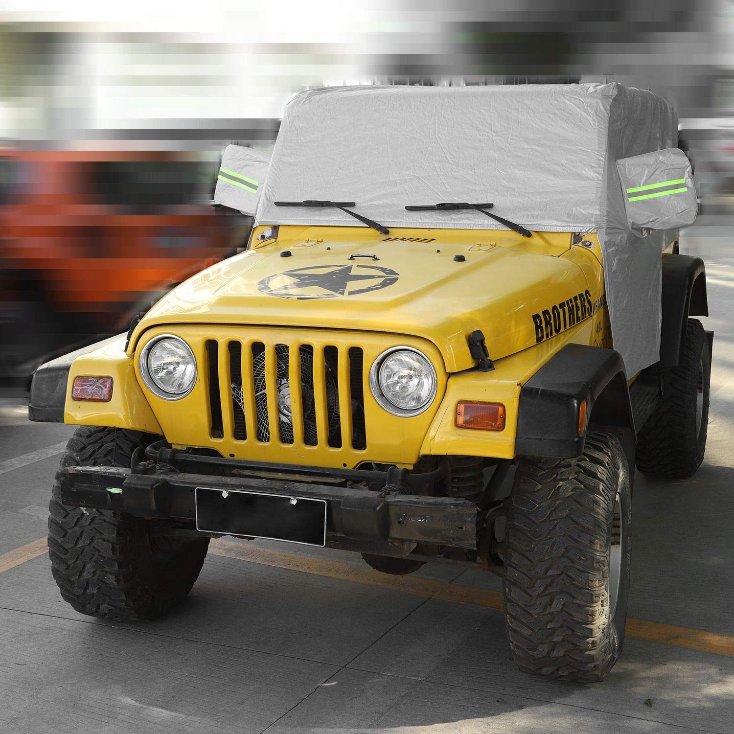 JeCar - Funda Impermeable para Coche Jeep para Jeep Wrangler TJ 1997 1998 1999 2000 2001 2002 2003 2004 2005 2006 Todos los submodelos