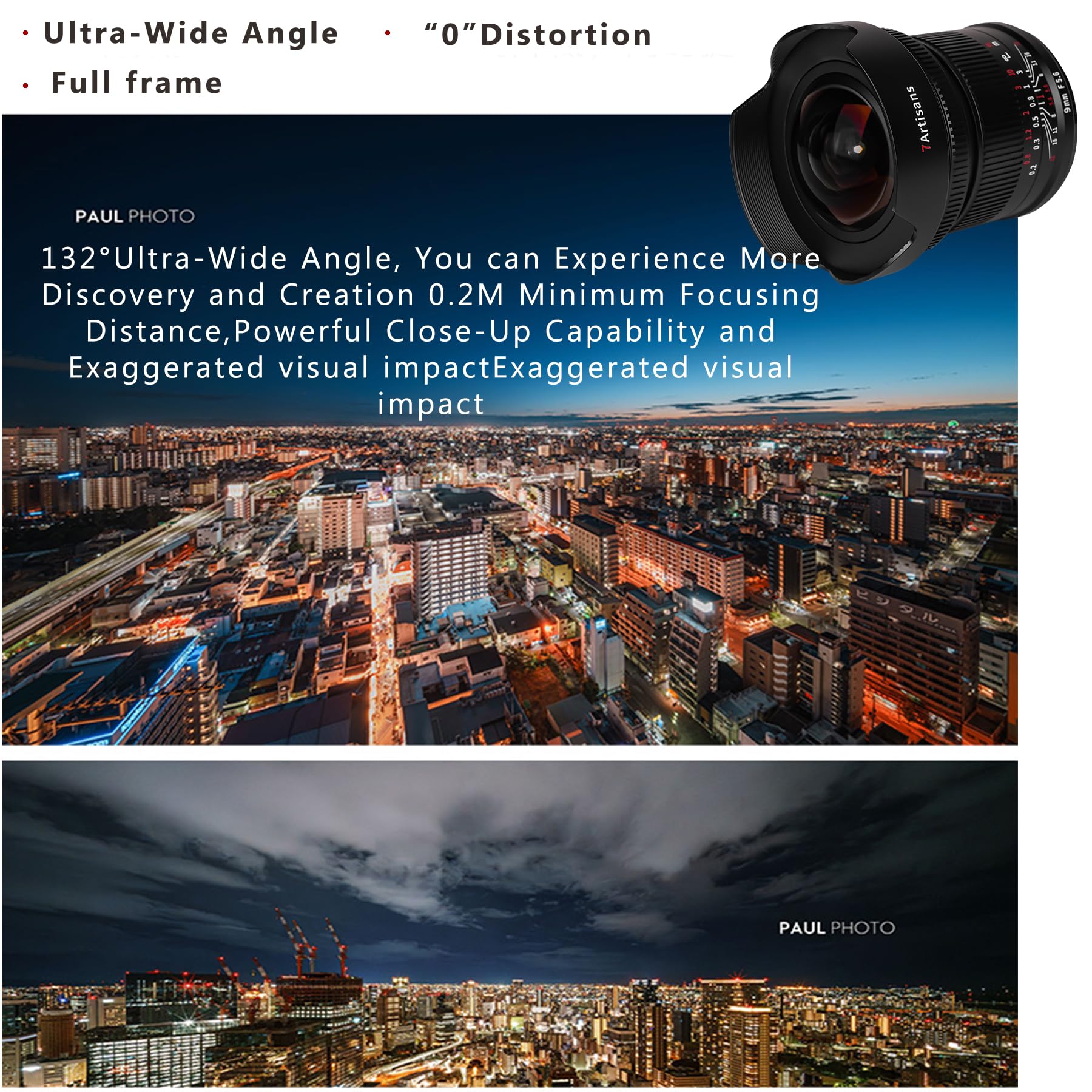 7artisans 9mm F5.6 Nikon Z Ultra grandangolo Macro obiettivo fotocamera digitale full frame,di messa a fuoco manuale per Nikon Z-Mount fotocamera, nero