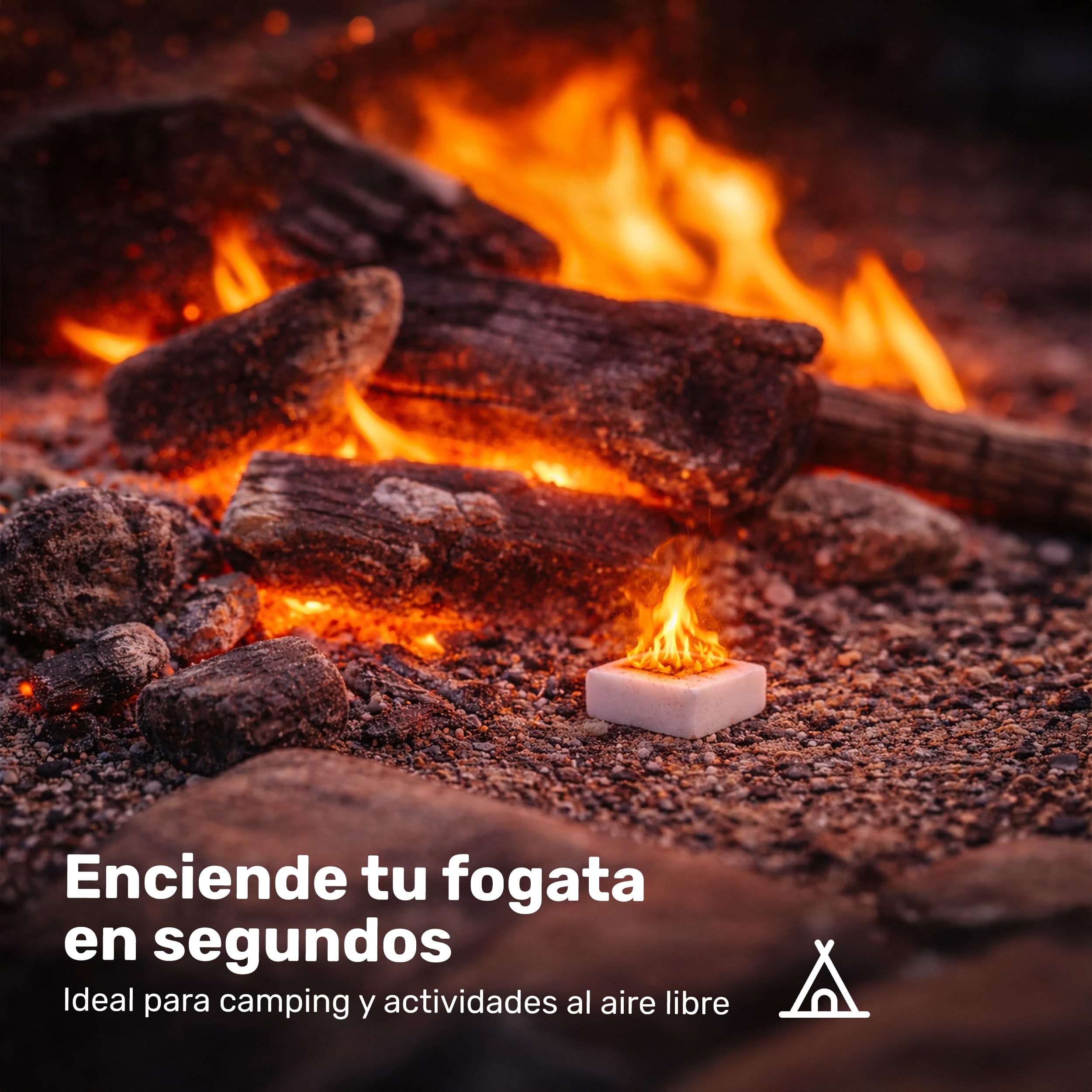 BESCH Pack 12 Pastillas de Encendido para Barbacoas y Chimeneas – Encendido Rápido y Seguro – Iniciador de Fuego Sólido para Leña, Carbón y Fogatas – Ideal para Camping y Exterior