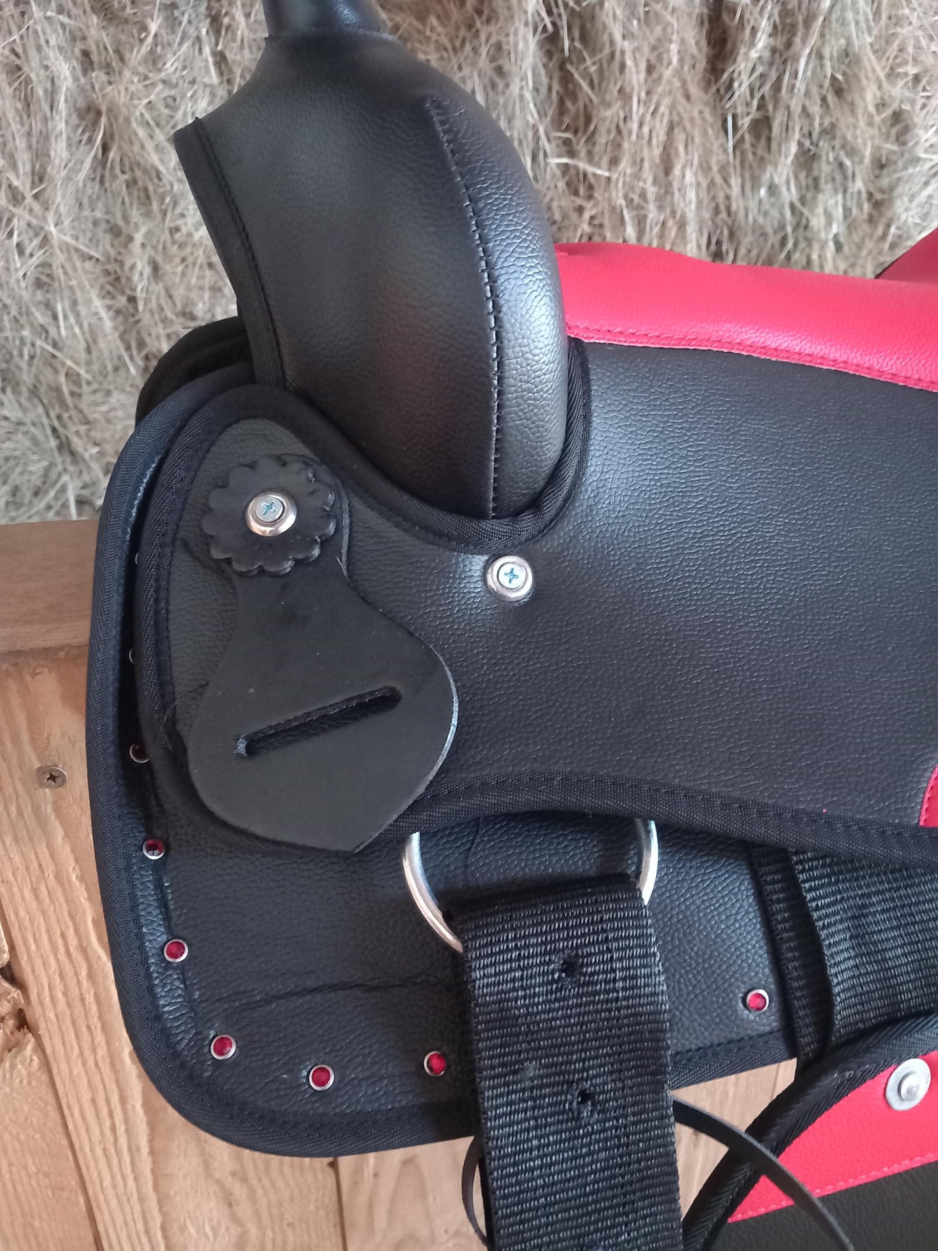 German Riding Westernsattel Colour Star mit Glitzer Strass Steinen - Holzpferd Sattel - Pony Sattel (12")