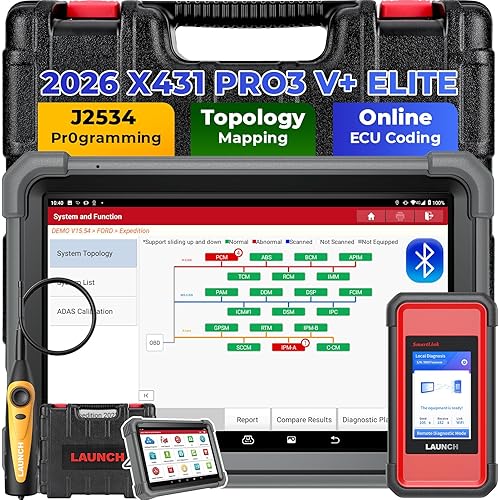 Launch X431 PRO3 V+ Elite J2534 ECU Protocol, Coding, Smartlink C, 60 Hot Services, FCA SGW, Bidirectional 3000+ Active Tests, All System Launch Scanner, 200+ Brands, CANFD DoIP, Android 10