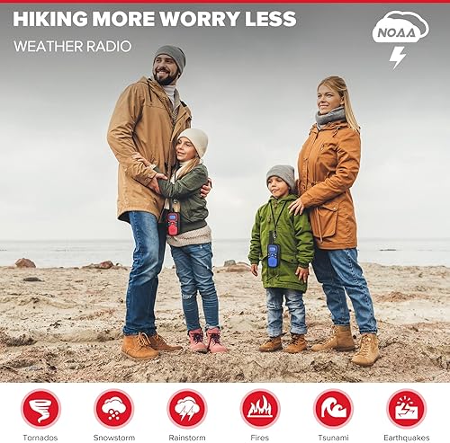 Miniatura 4 de Wishouse Walkie Talkies para niños y adultos, radios recargables de 2 vías, regalo, accesorios de senderismo, equipo de campamento con lámpara,