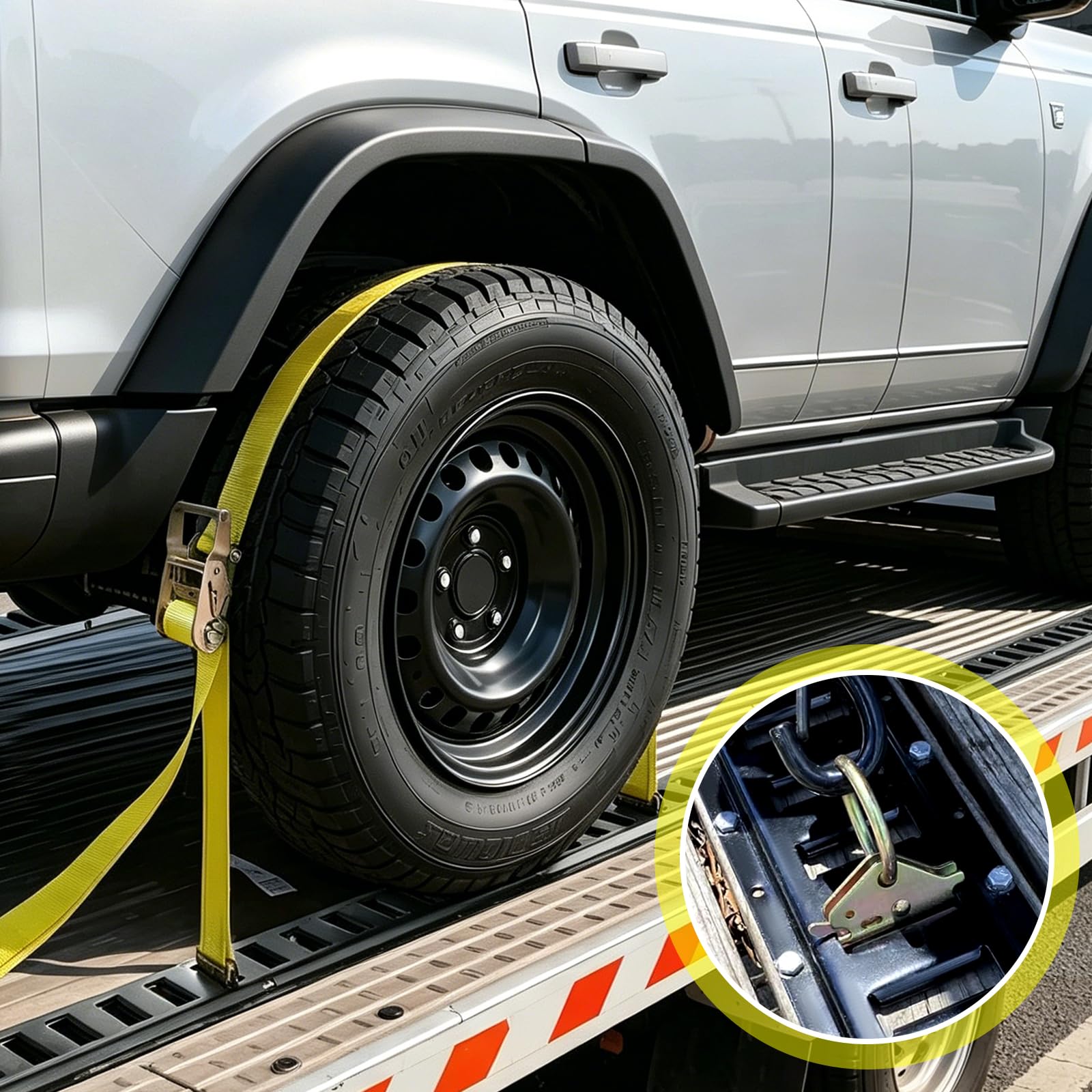 E Track - Set di binari di ancoraggio da 90 cm, sistema di fissaggio del carico a 2 binari | in acciaio al carbonio, portata 454 kg, con ancoraggio ad anello e corda da 3,65 m, per rimorchi, furgoni, pickup