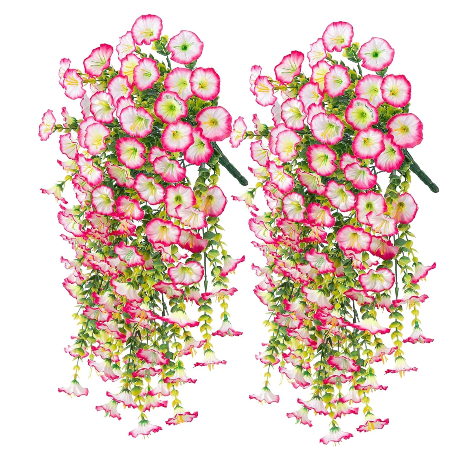 2PC Artificial Flowers Outdoor 75cm Artificial Hanging Flowers,Artificial-Plants Outdoor,Fake Hanging Baskets,UV Resistant Fake Flowers No Fade Faux Plants Garden Porch Window Box Decorating (pink)