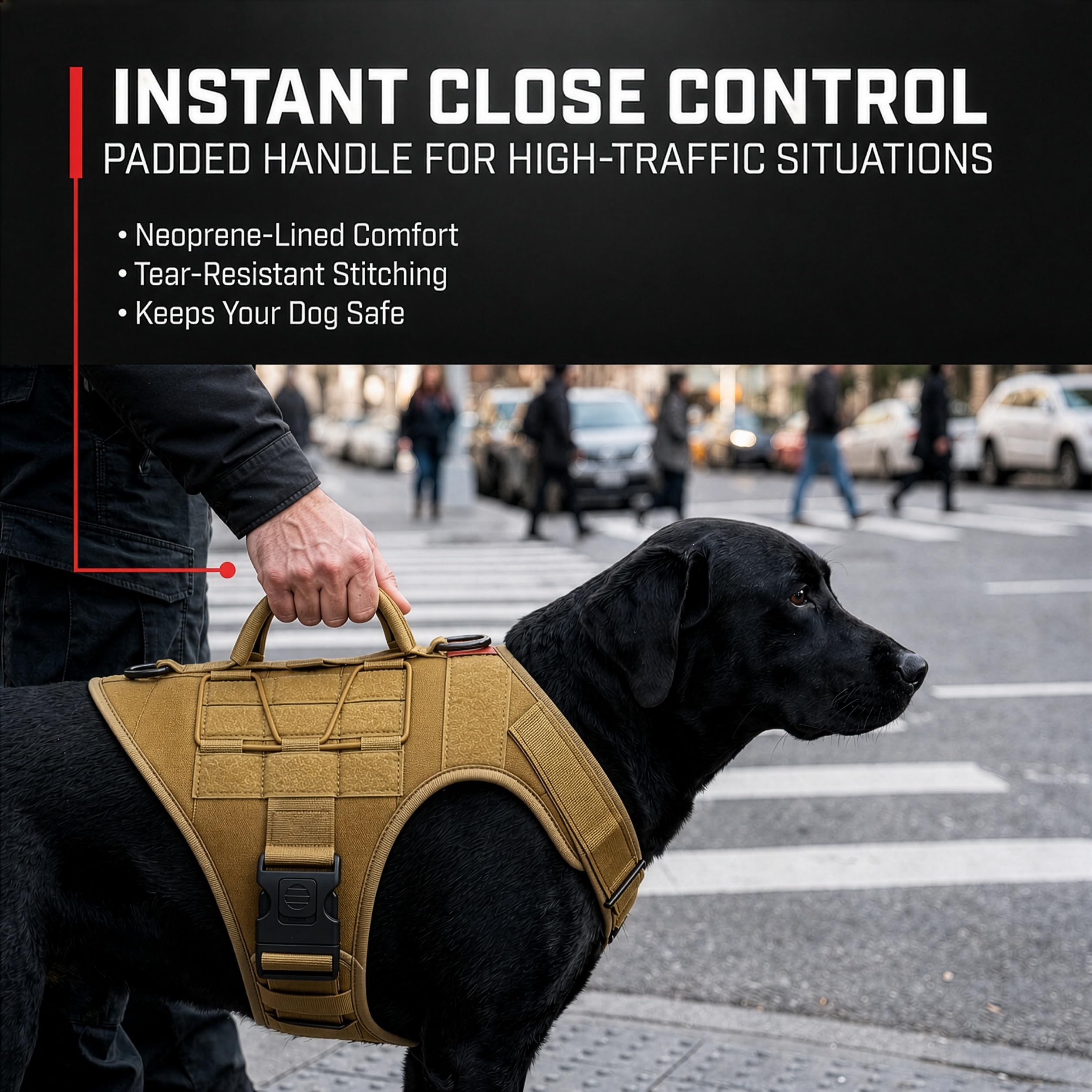 ALBCORP Arnés táctico para Perro Alcorp, Chaleco de Entrenamiento Militar K9, arnés para Perros de Trabajo, para Perros medianos, Grandes y XL