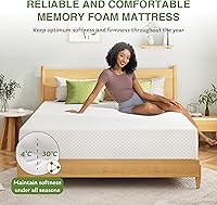 Vista 6 de EGOHOME Colchón de espuma viscoelástica individual XL, colchón de cama de 10 pulgadas en una caja con gel de té verde refrescante, alivia la presión