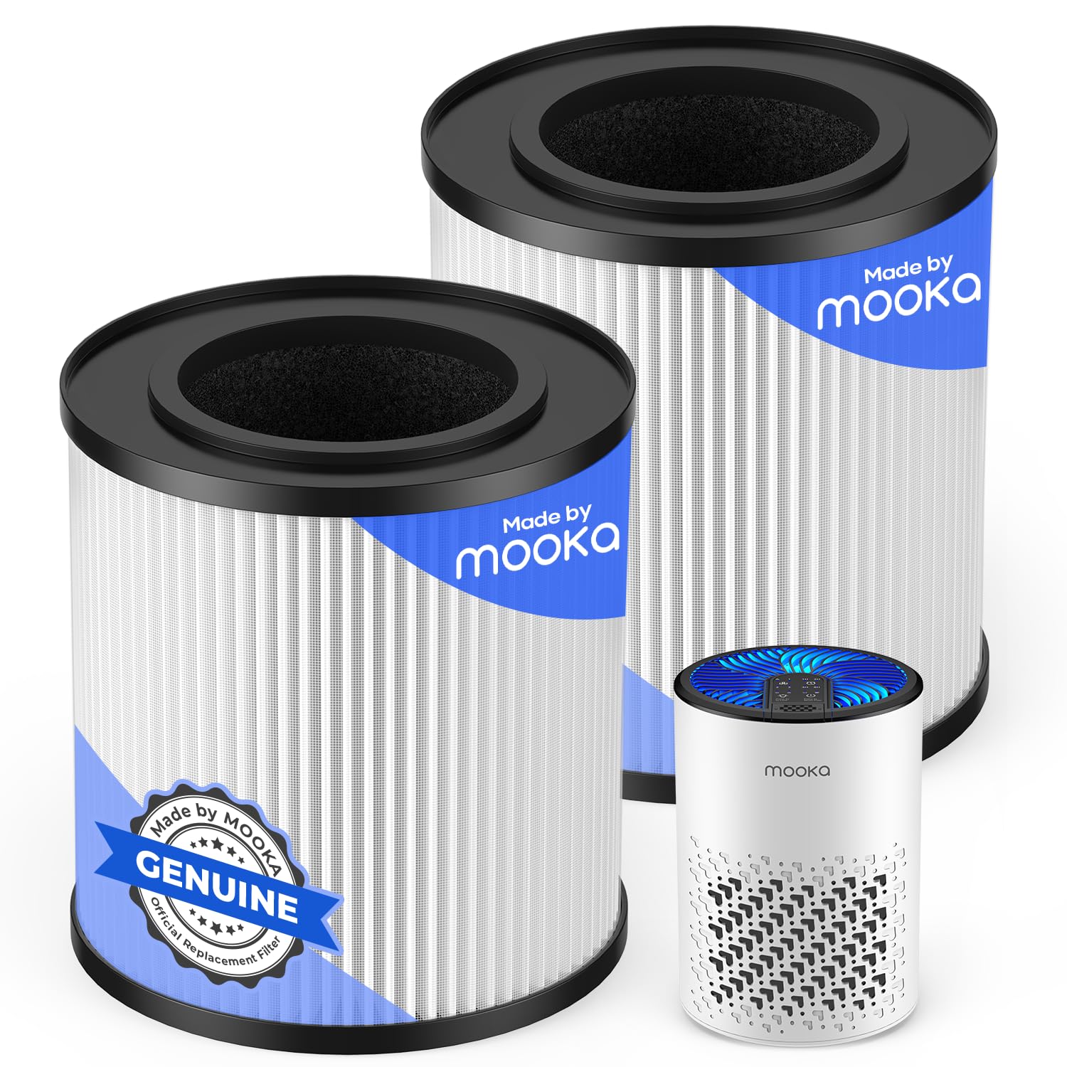MOOKA Genuine KJ067L Air Filter Replacement, KJ067L Air Purifier Filters, 3-in-1 High-Efficiency Activated Carbon for Wildfire, Pet Dander, Smoke,