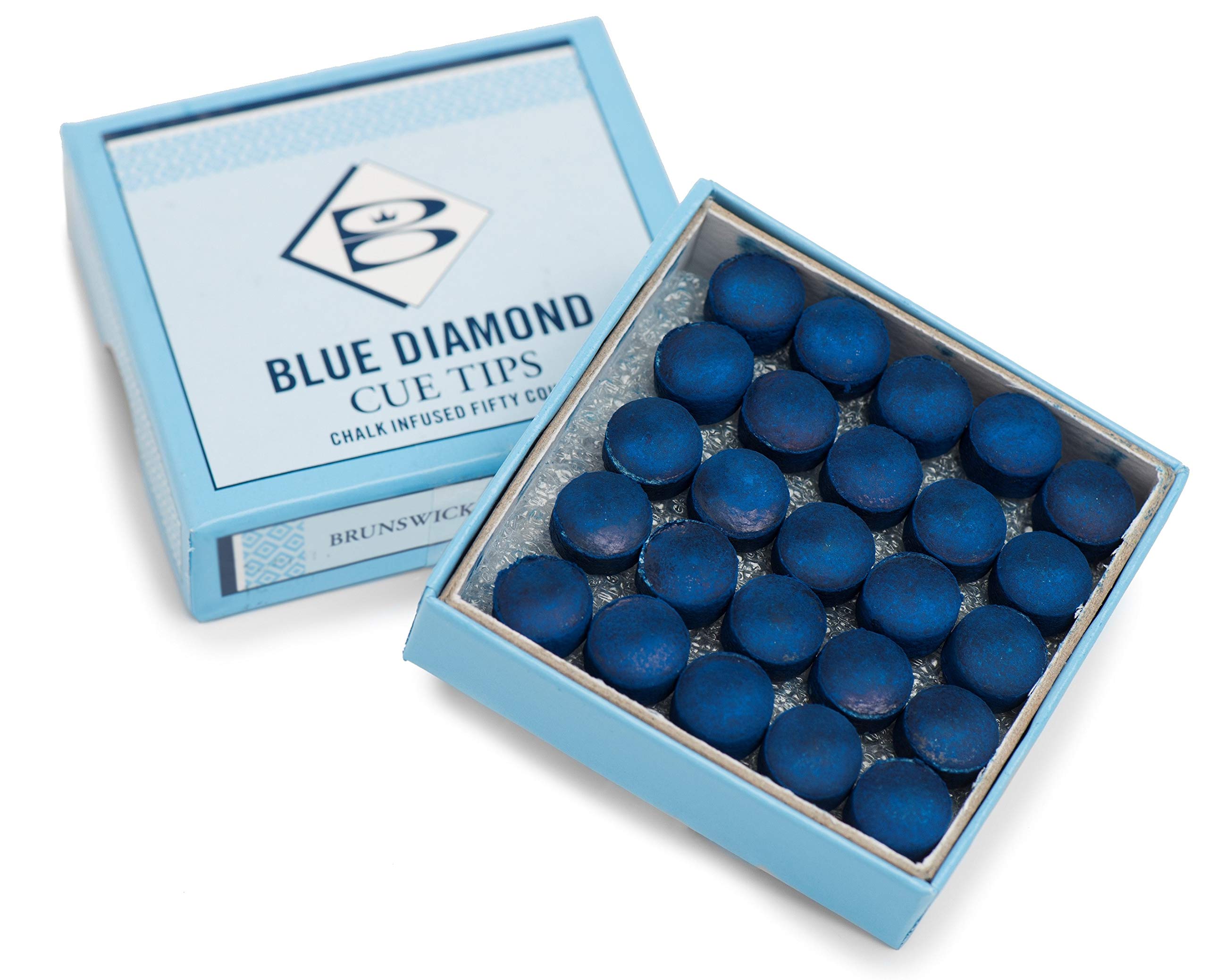 LGB & Snooker 9 mm Blue Diamond Cue Tip - 50 Pieces
