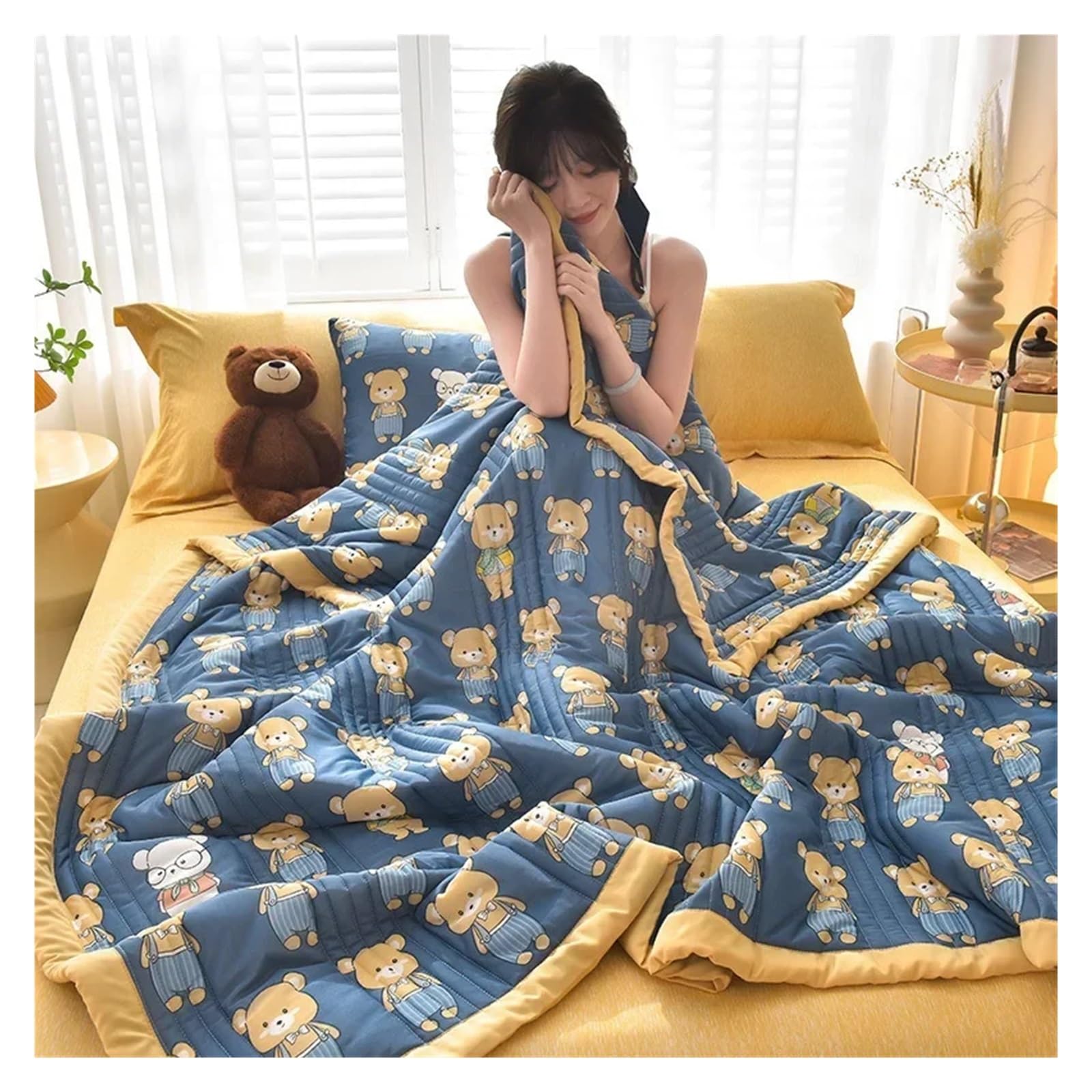 KHASCBNF Lightweight Duvet Breathable, Comfortable, And Cool Feeling Silk Summer Quilt, Air-conditioned(2,200X230cm)