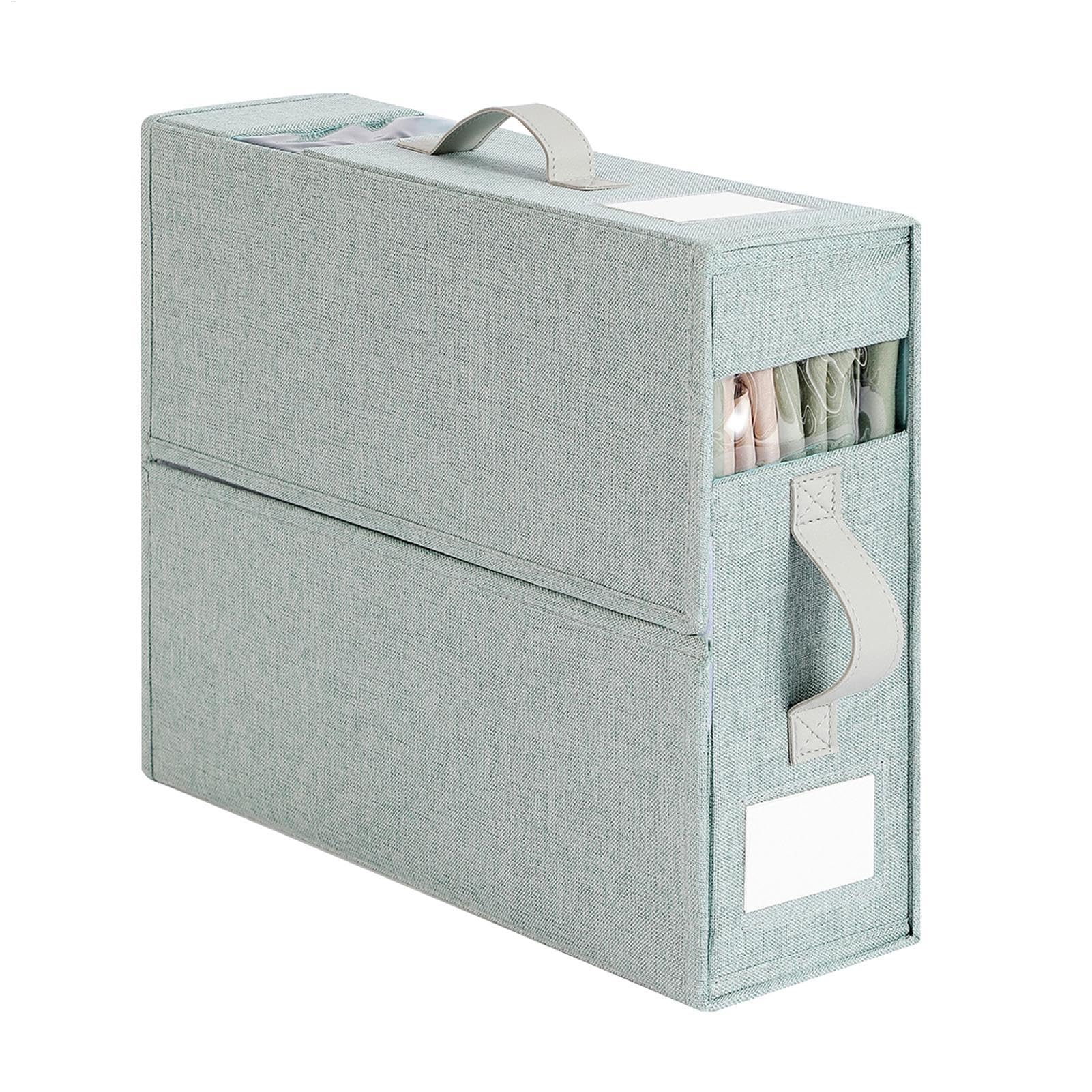 Foldable Bed Sheet Organiser, Bed Sheet Storage Box, Quilt Organiser Box, Compact Quilt Organiser Case, Wardrobe Compartment Box, Efficient Linen Storage with Visual Window Design