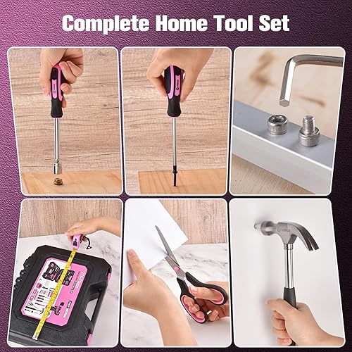 Miniatura 6 de VIGRUE Juego de herramientas de 278 piezas, taladro inalámbrico de 8 V, kit de herramientas con taladro, caja de herramientas para hombres y