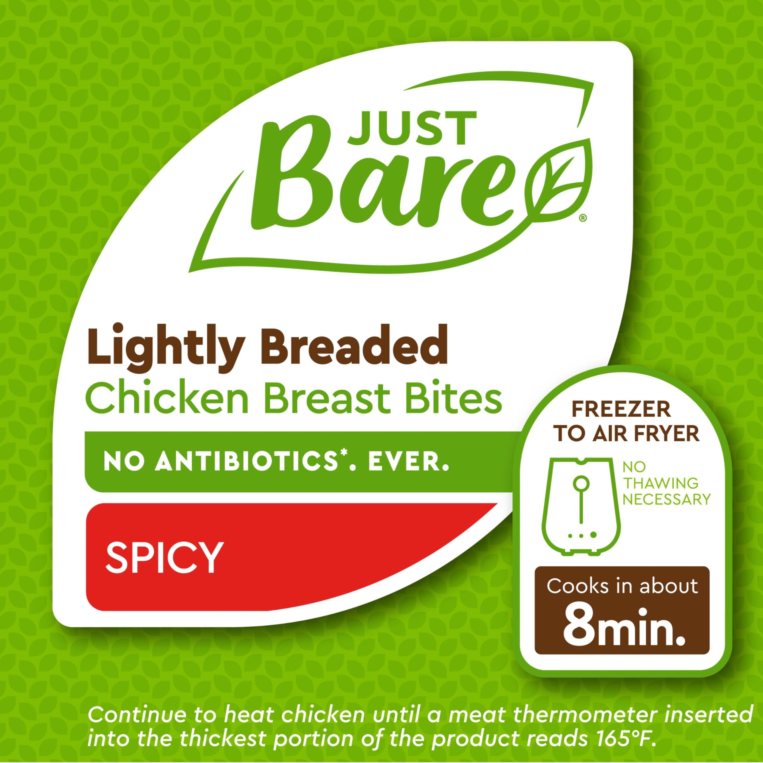 Just Bare Chicken Lightly Breaded Spicy Breast Bites Fully Cooked 16 G Protein Frozen 1 50 LB — view 5