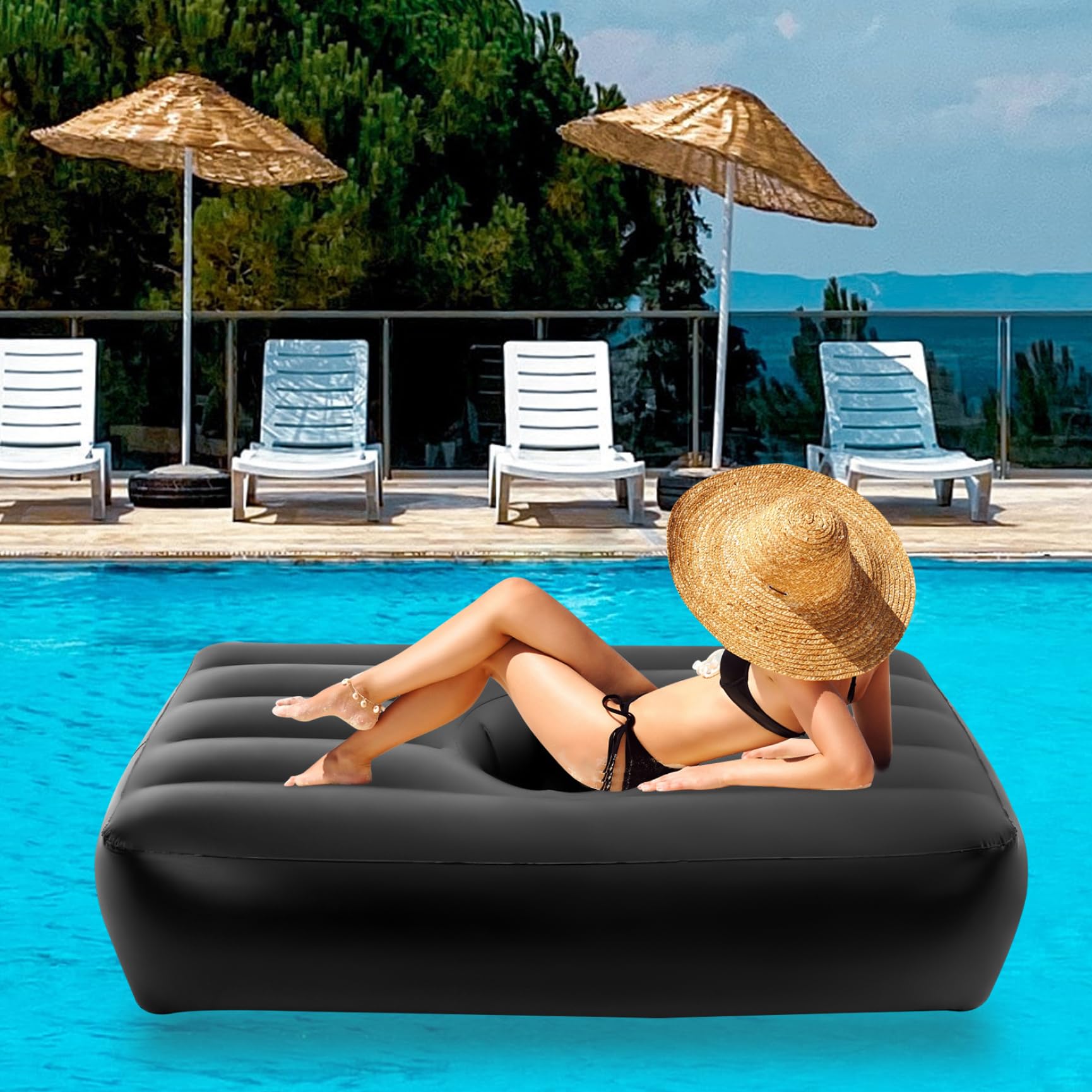 Silla BBL ergonómica Inflable de 77x44x17 Pulgadas con Orificio para el Trasero, Comodidad para Interiores y Exteriores, Cama BBL, 201. Silla