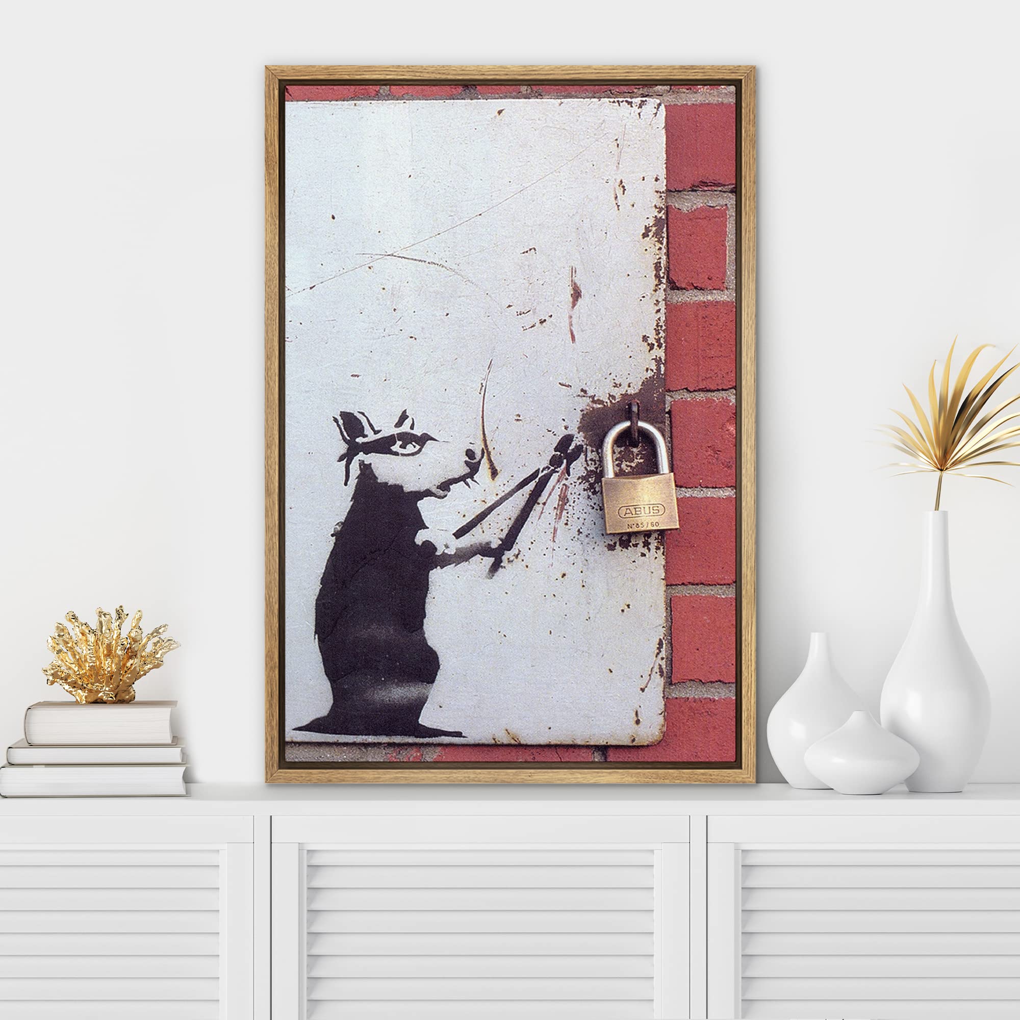 Amazon.co.jp: SIGNWIN 額入りキャンバス ウォールアート バンクシー