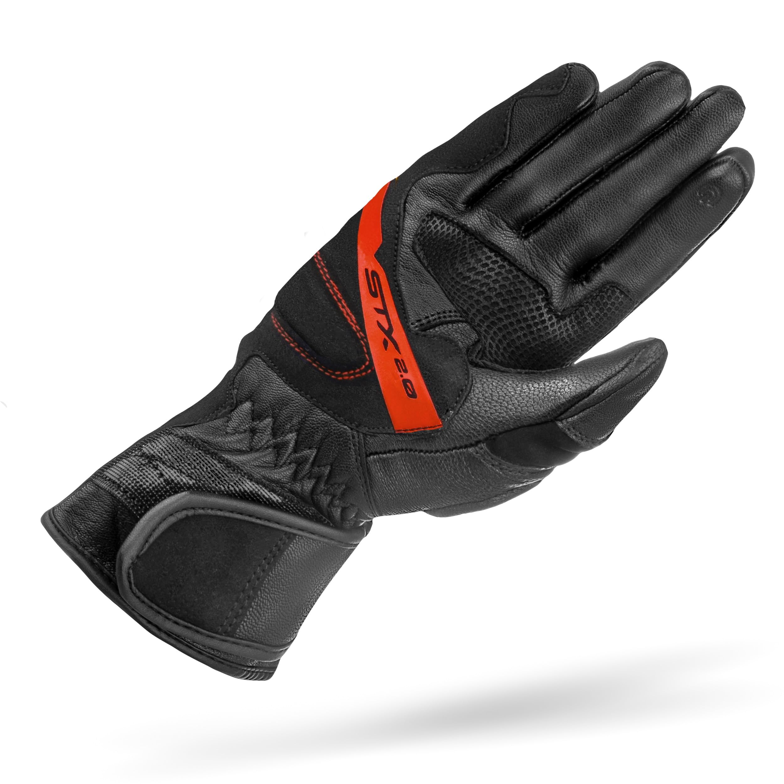 SHIMA STX Rękawice motocyklowe, męskie, skórzane, długie, letnie, motocyklisty, pancerne, perforowane, wentylowane, wzmocnione, do ekranu dotykowego, sportów motorowych, wyścigowe motocykle (męskie,