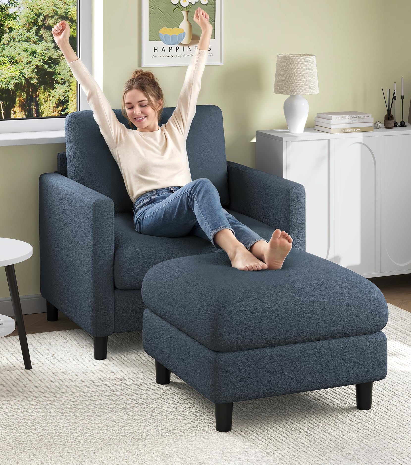 Welzona Accent Chair with Ottoman