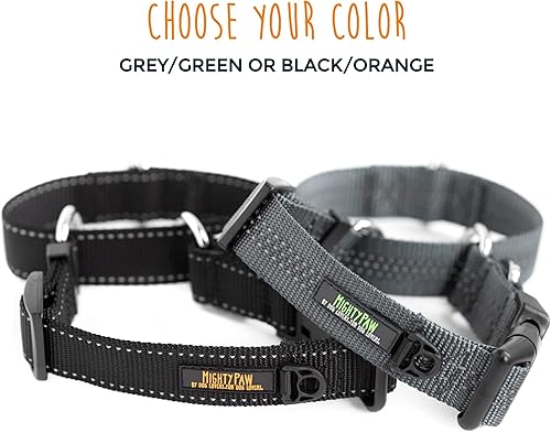 Miniatura 3 de Mighty Paw Collar de entrenamiento de nailon Martingale. Nuestro collar deslizante limitado aprobado por entrenador. Collar de cincha modificado