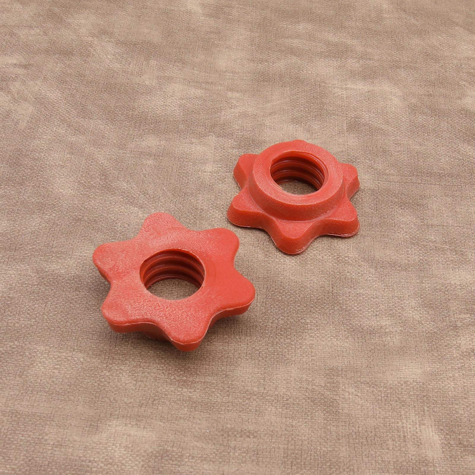 OTOTEC 4X Kołnierze spin-Lock 25mm Nakrętki sześciokątne Akcesoria sprzętowe Fitness, czerwony/srebrny
