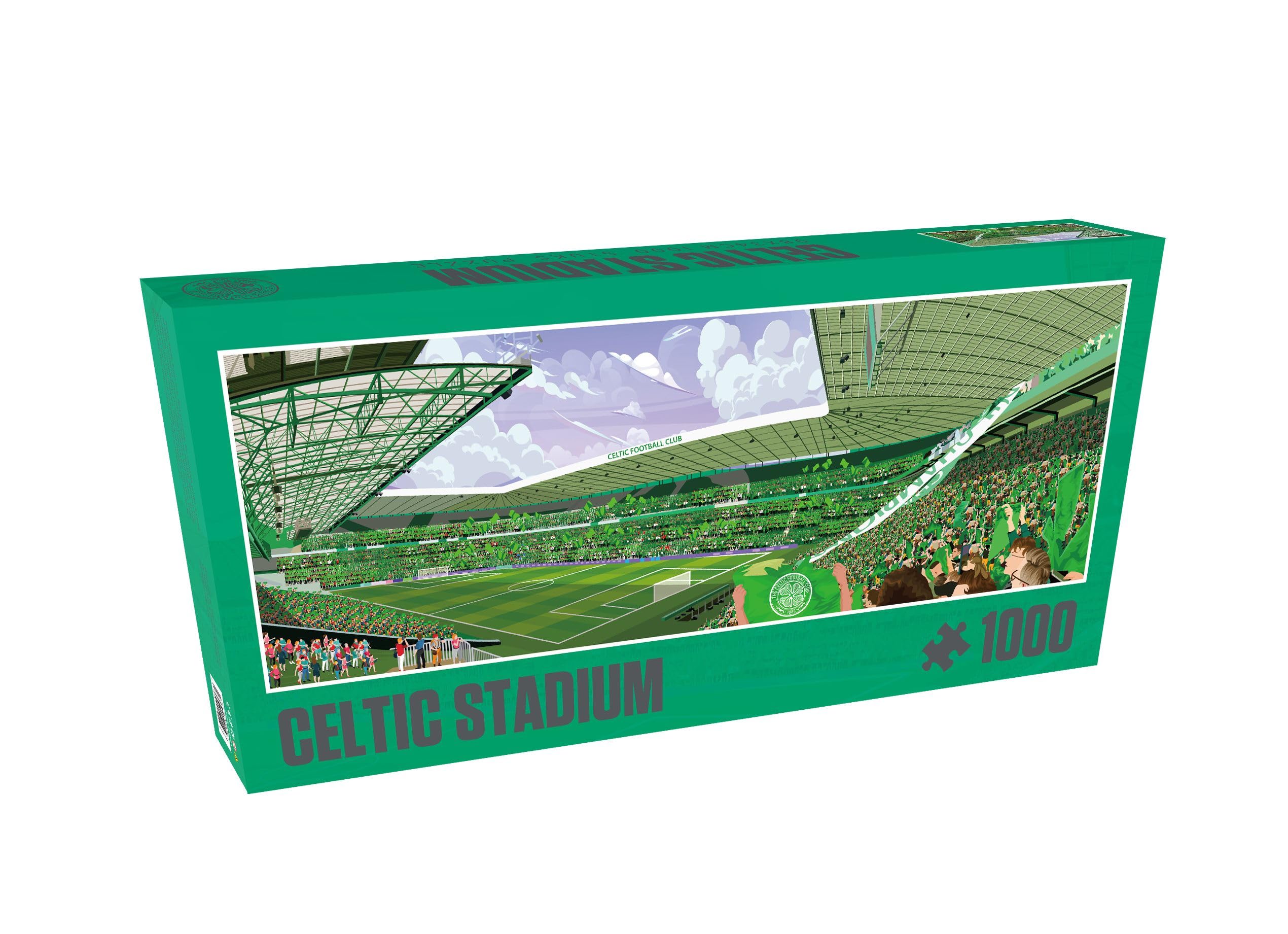 Pro-Lion Panoramic Puzzle of Celtic Stadium - 1000 Pieces | Home of Celtic| Scottisch Premier League Football Gifts for Age 7+