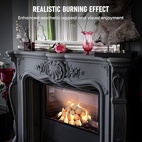 Miniatura 12 de Stanbroil Bolas de cerámica – Piedras redondas de fuego de 5 pulgadas para hoguera y chimenea – Juego de 6, color gris