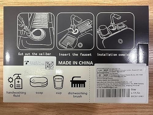 Miniatura 9 de Protector contra salpicaduras de silicona para fregadero de cocina (L-17.7 pulgadas)