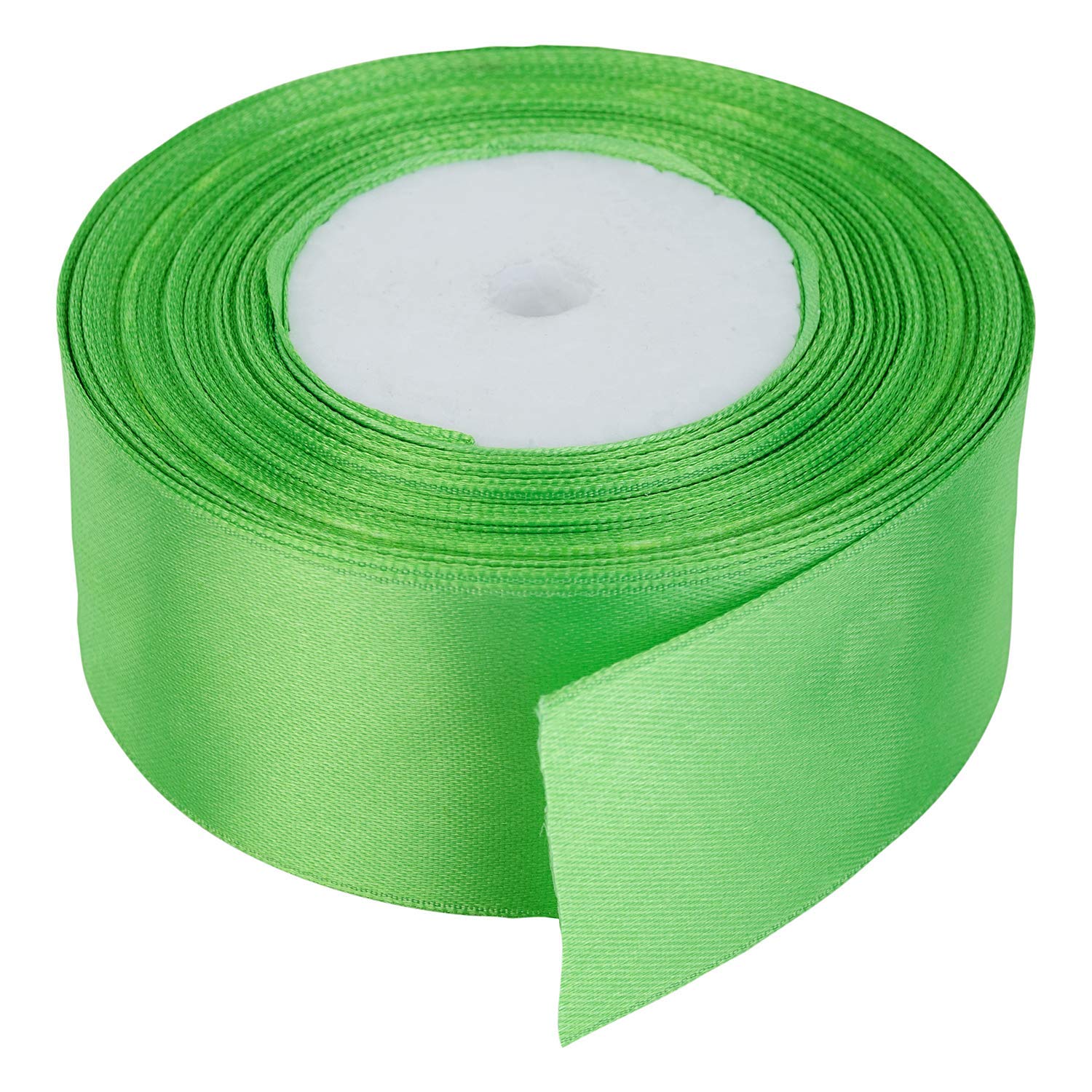 WedDecor Green Ribbon for Gift Wrapping, 50mm x 25 Metres Double Sided Polyester Satin Ribbon Roll for Christmas, Wedding, Crafting, Sewing, Hair Bow, Birthday Cake Decoration — image 1