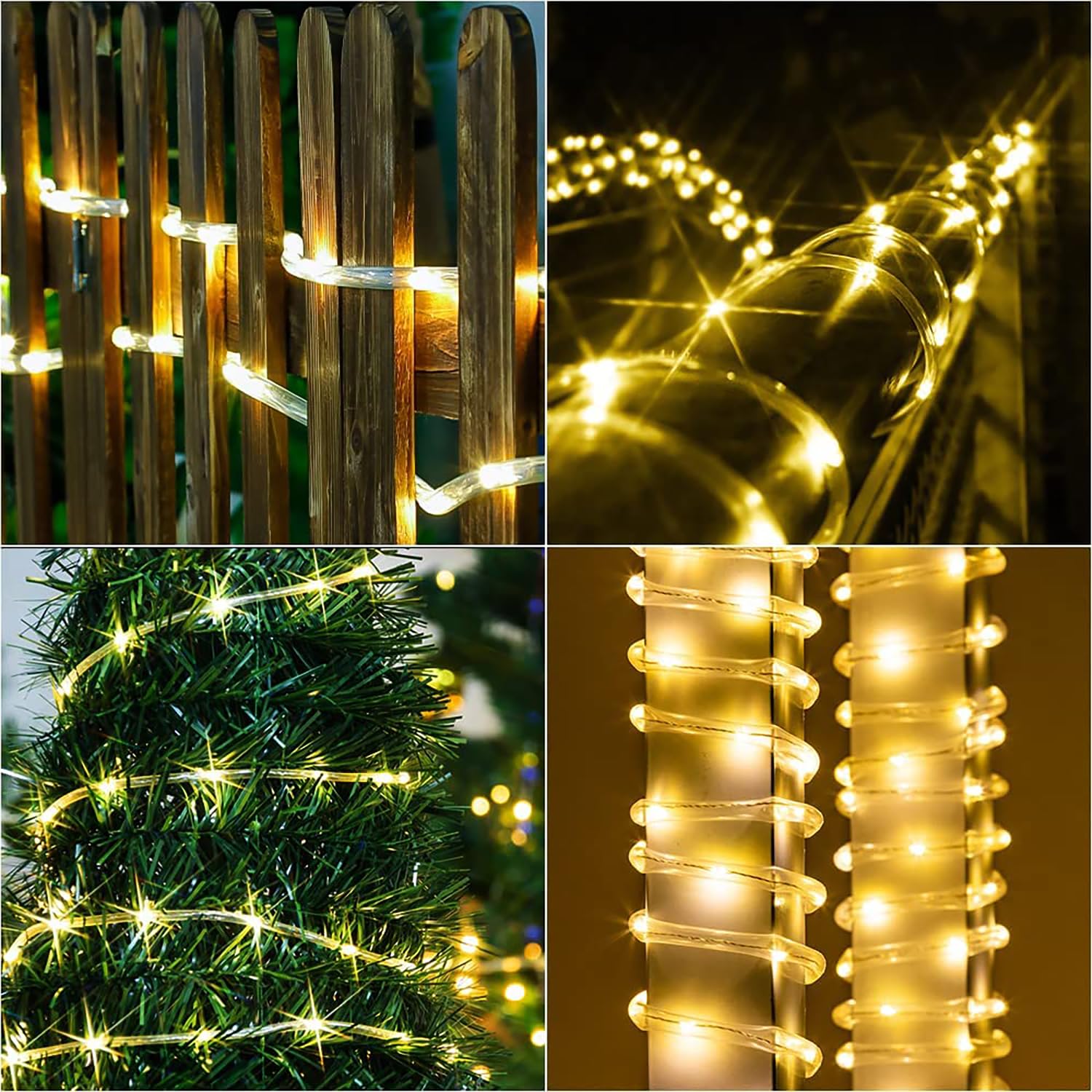 LED Schlauch 20m Wasserdicht,USB & Solar Lichterschlauch Aussen,für Innen außen,8 Modi,Timer,Fernbedienung,Wetterfest Lichterkette für weihnachten Hochzeit Party Deko,(Warmweiß)