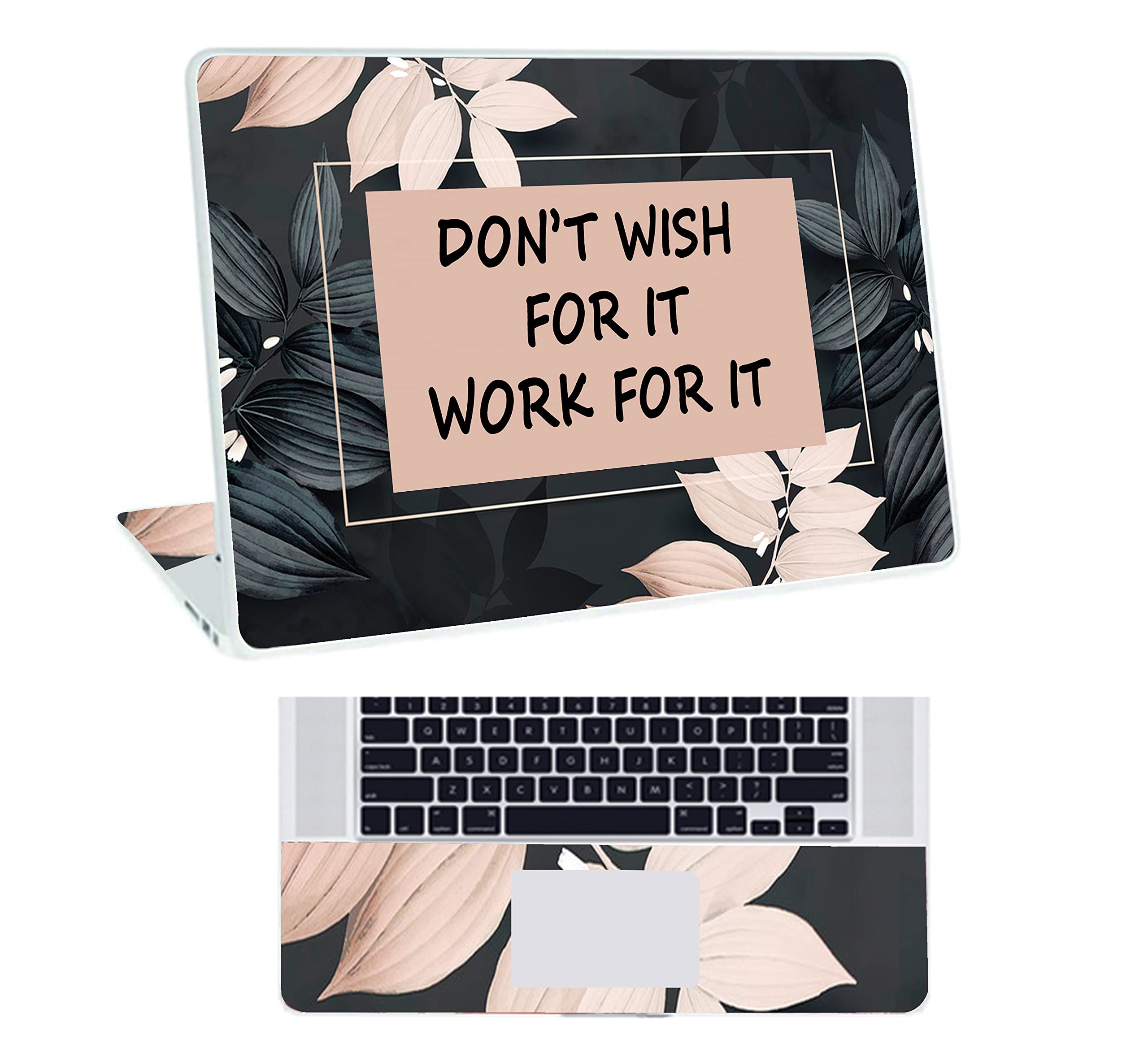 Inkykart Floral D24 Top+Wrist Pad Vinyl Laptop Skin/Sticker/Cover for 15 to 15.6 Inches Laptops Laminated-Removable-HD Quality Compatible for Hp-Dell-Sony-Lenovo-Asus etc.(15x10 Inches)