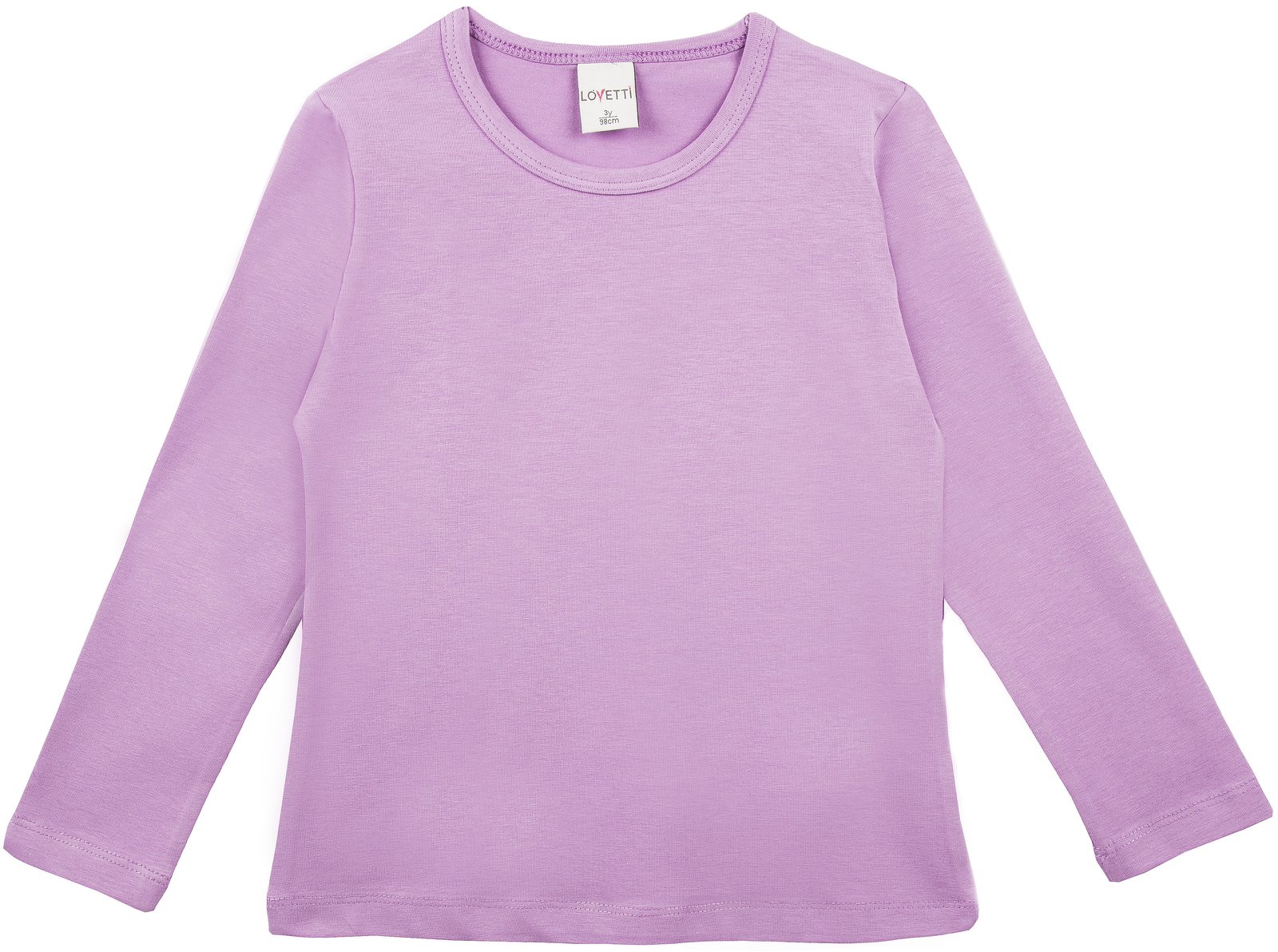 Girls' Basic Long Sleeve Round Neck T-Shirt 3T Lavender