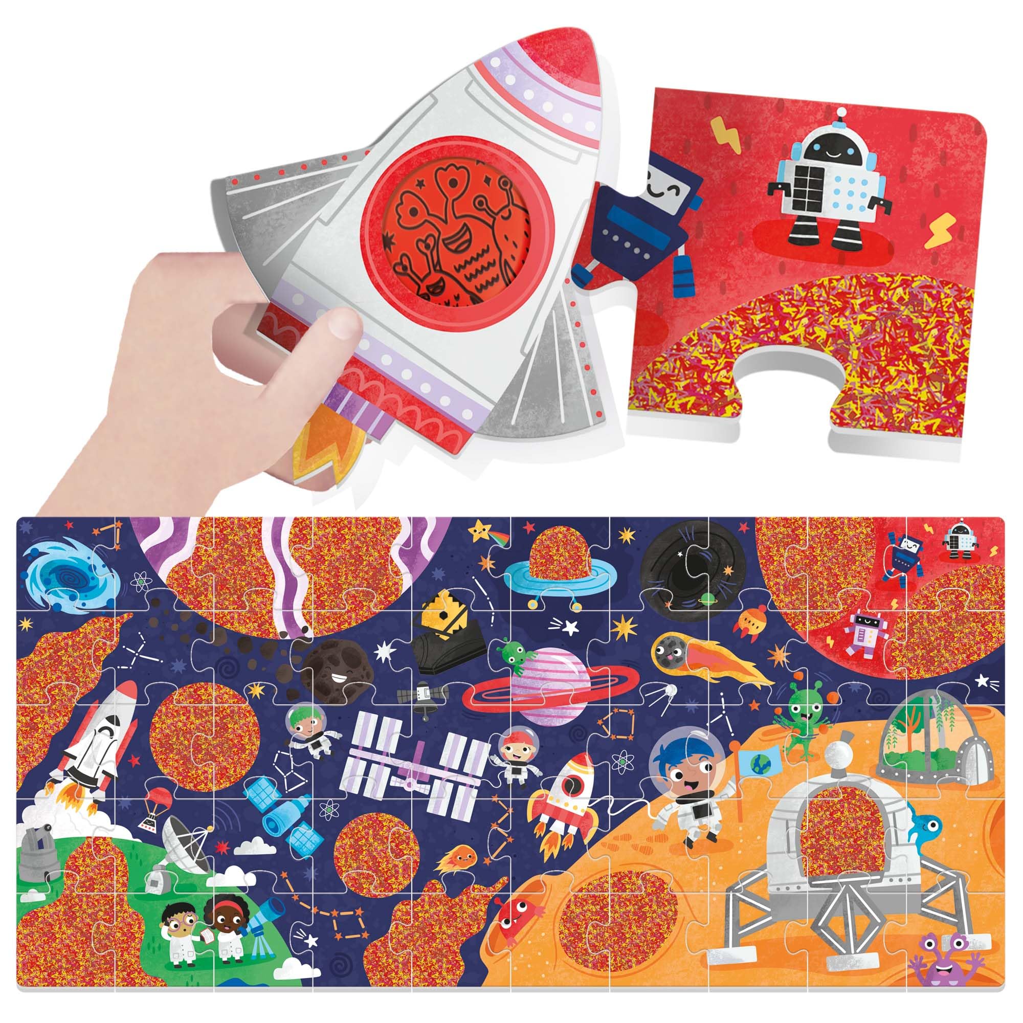 HEADU Discover Jigsaw Puzzle Space Shuttle, Multicolor, 50 pezzi, 59.4 x 28.6 cm - Image 2