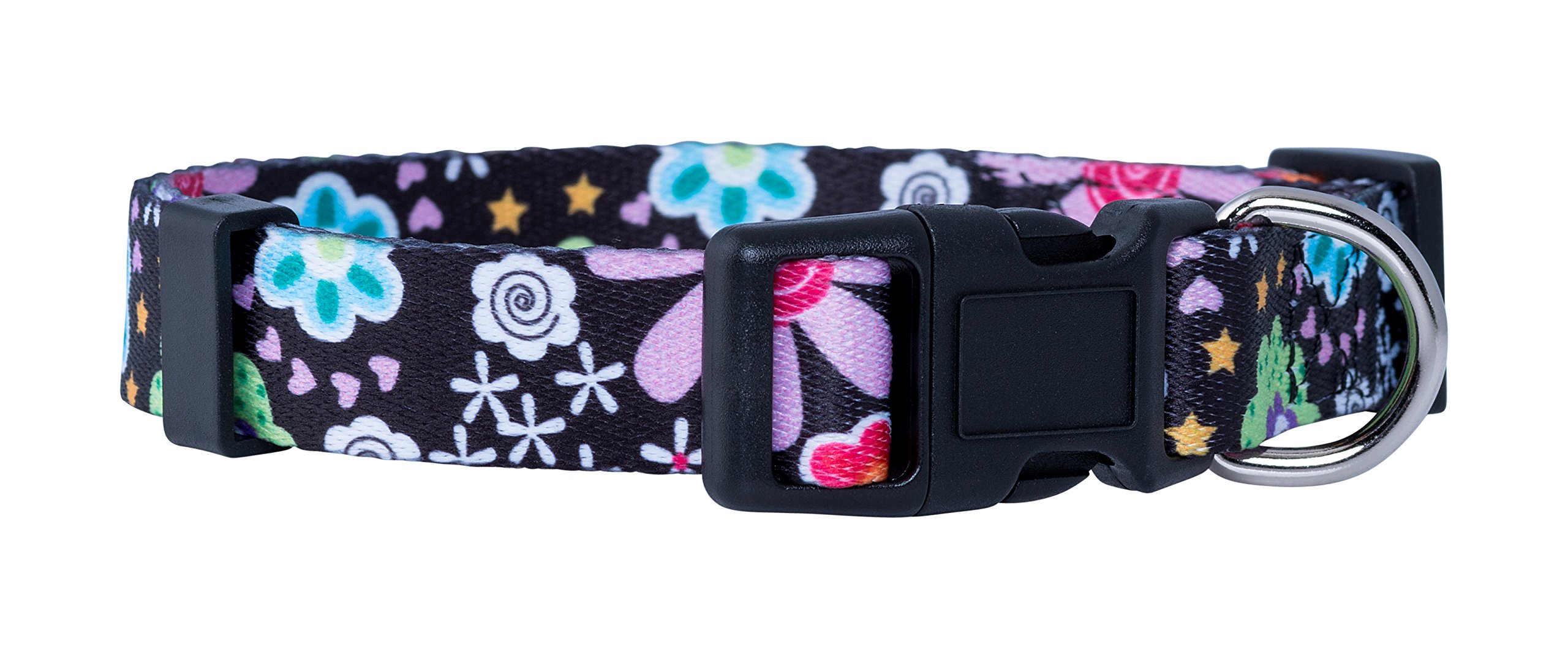 Native Pup Flower Dog Collar, Adjustable Small Medium Large, Cute Girl Female Summer Spring Pretty Designer Puppy Essentials Accessories, Pink Floral