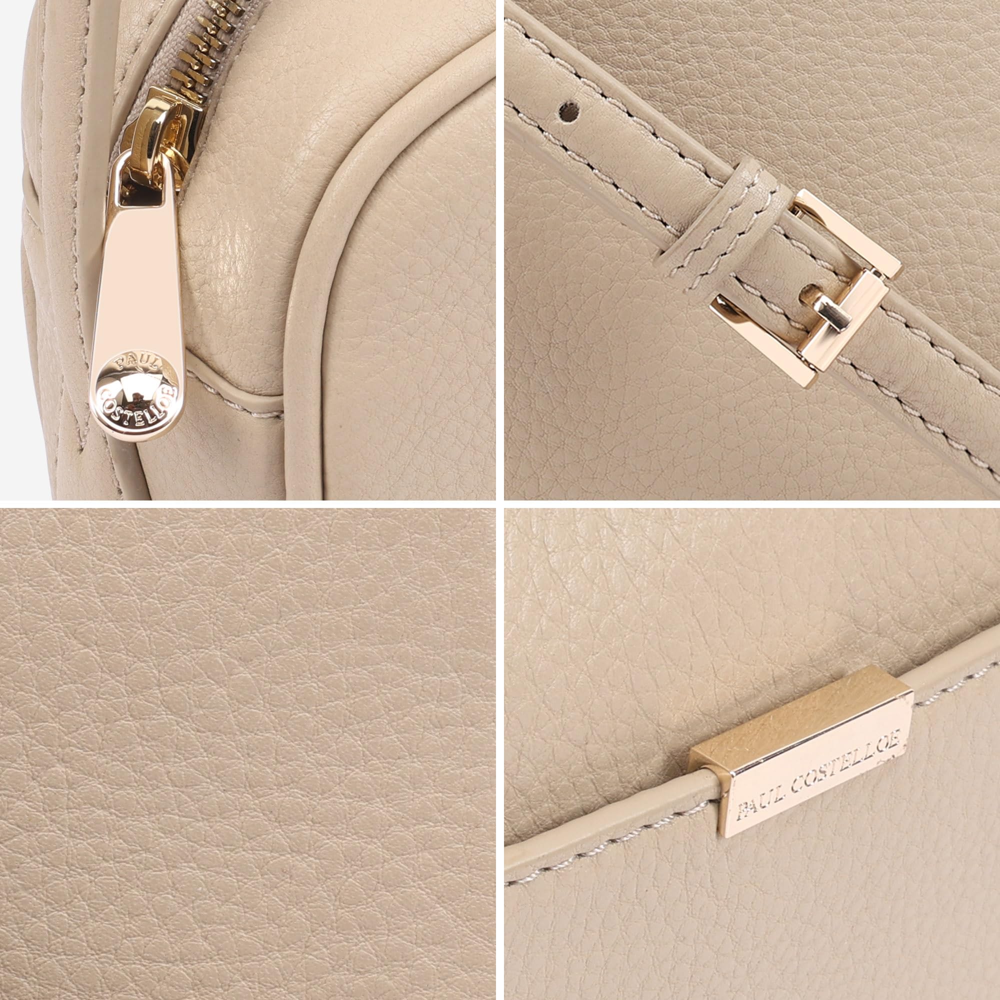 PAUL COSTELLOE Sazava Umhängetasche aus echtem Leder mit verstellbarem Riemen und goldfarbenen Metallteilen – stilvoll und vielseitig über der Schultertasche für Damen