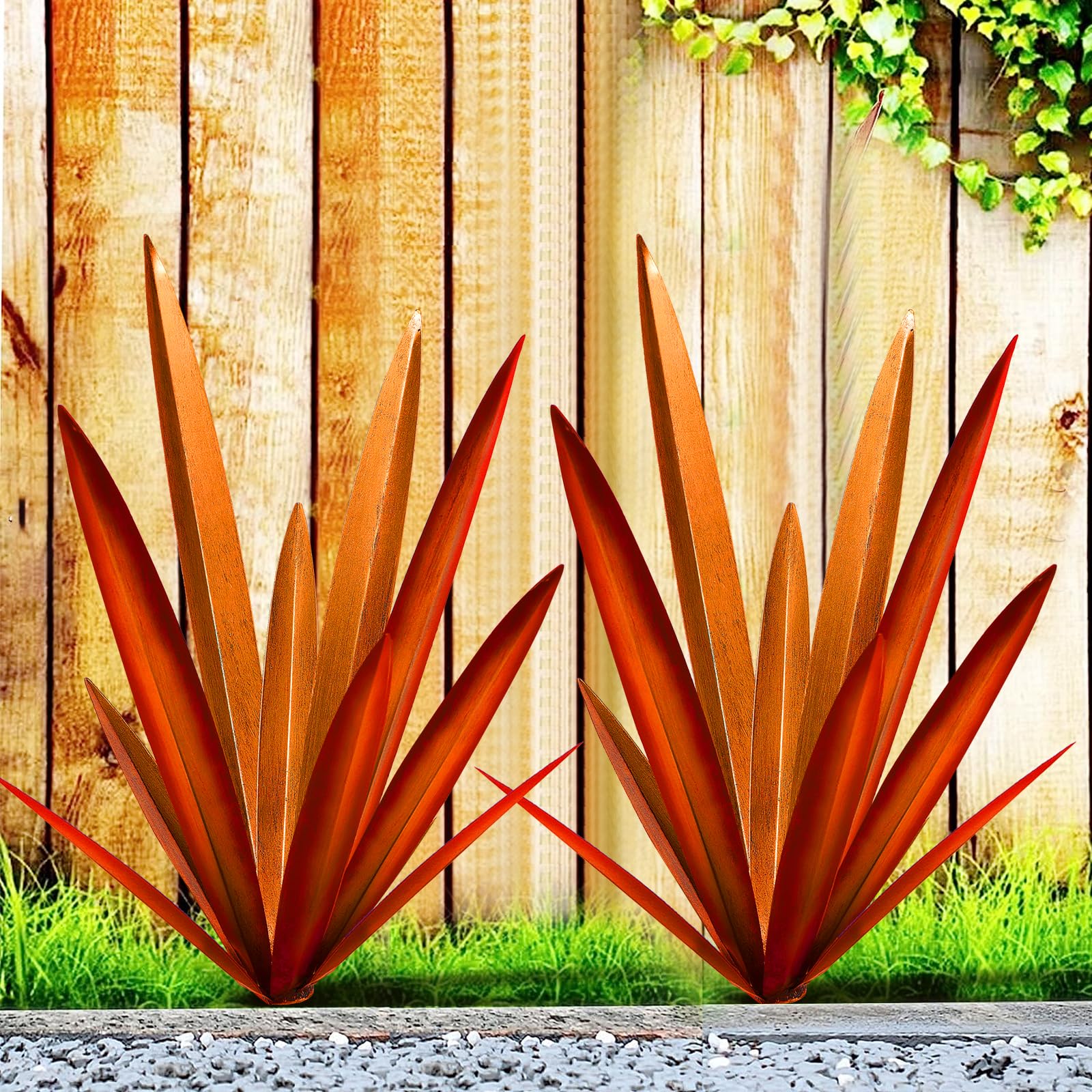 Homight Large Agave Sculpture Rustic Metal Agave Plant