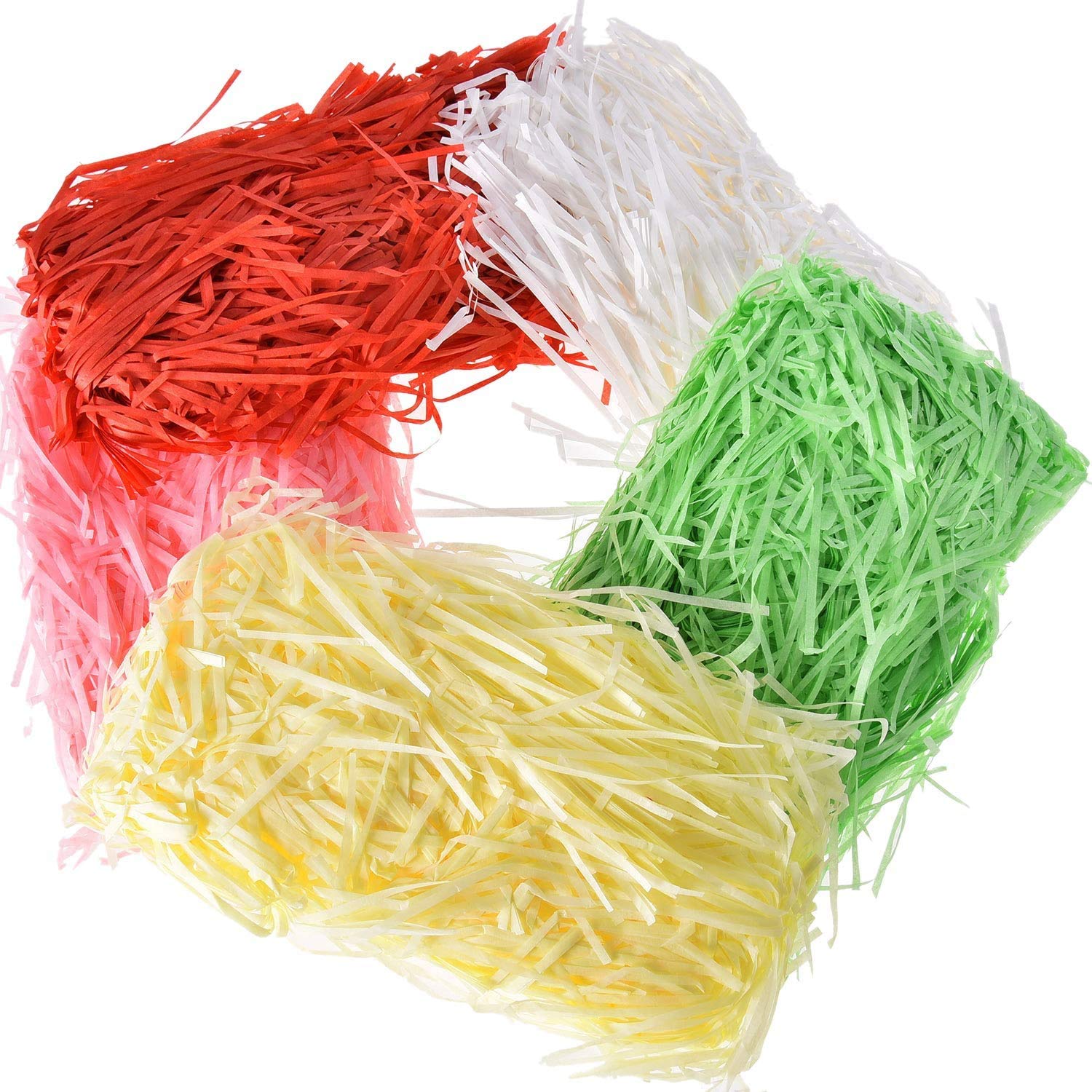 5 COLORS SET SHREDDED PAPER CRINKLE CUTTING CONFETTI FOR GIFT PACKAGING, BOX FILLER, Craft DIY, Basket Packaging Filling, Easter and Christmas Decoration (50 GRAMS EACH)