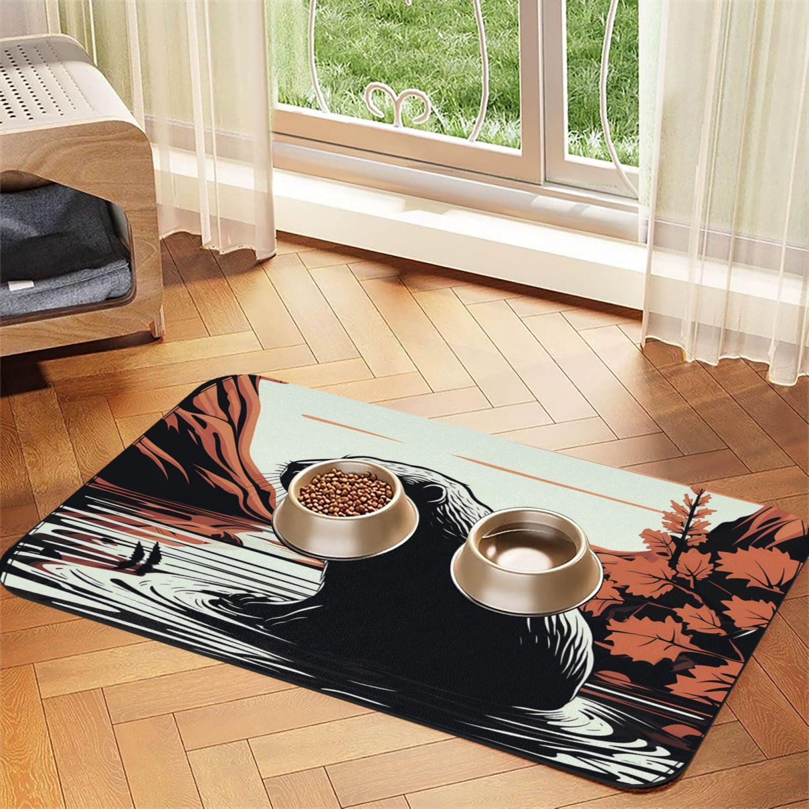 Tapis de nourriture pour chien pour un coin repas propre et sec