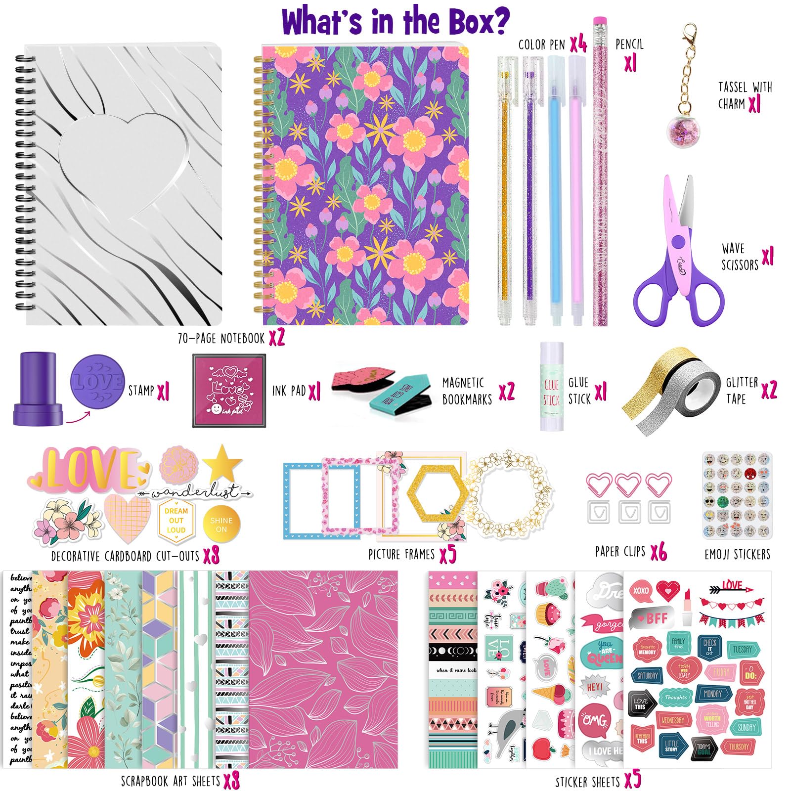 LAOESE Kit diario fai-da-te 2 pezzi - Regali per ragazze 8-14 anni - Idee regalo compleanno - Arti e mestieri bambini