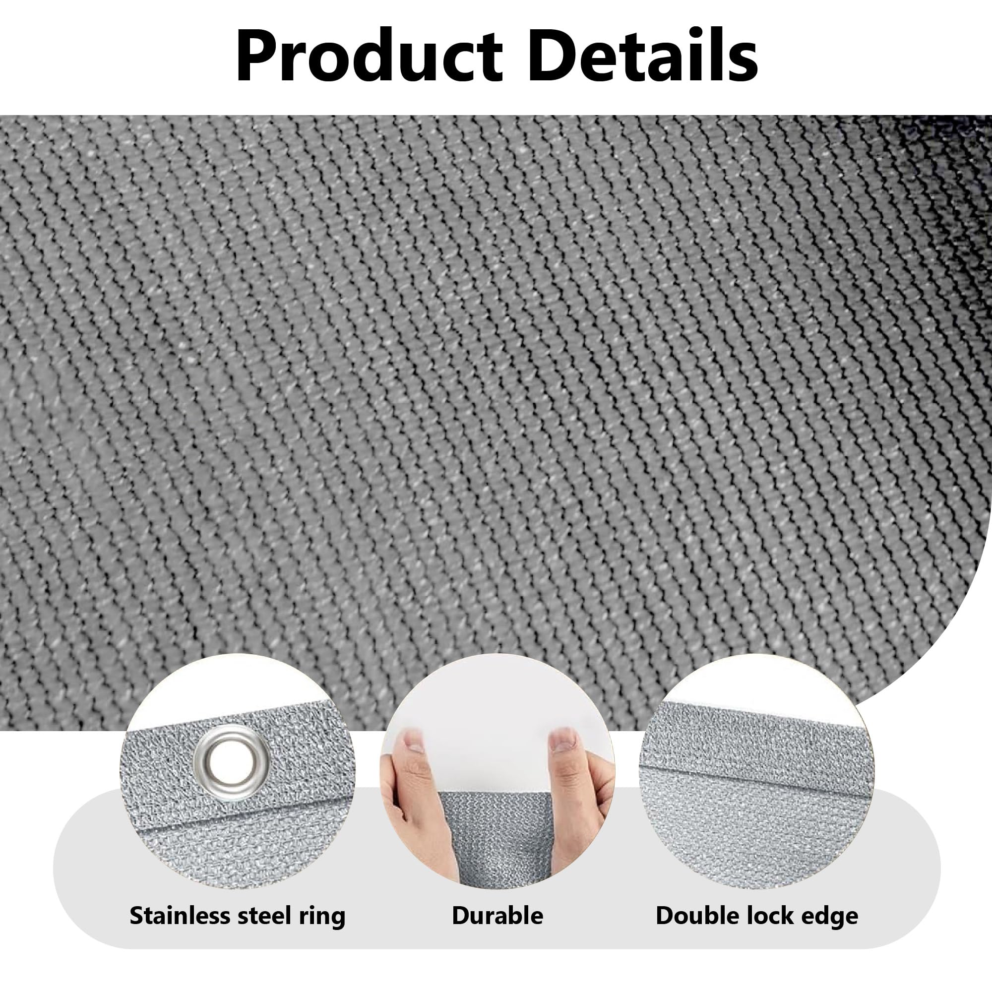 Prostokątny Żagiel 205 x 240 cm Z Linami Napinającymi Shade Cloth Balkon Odporny Na Rozdarcia Do Ogrodu Patio Na Zewnątrz Balkon, Kolor kremowy