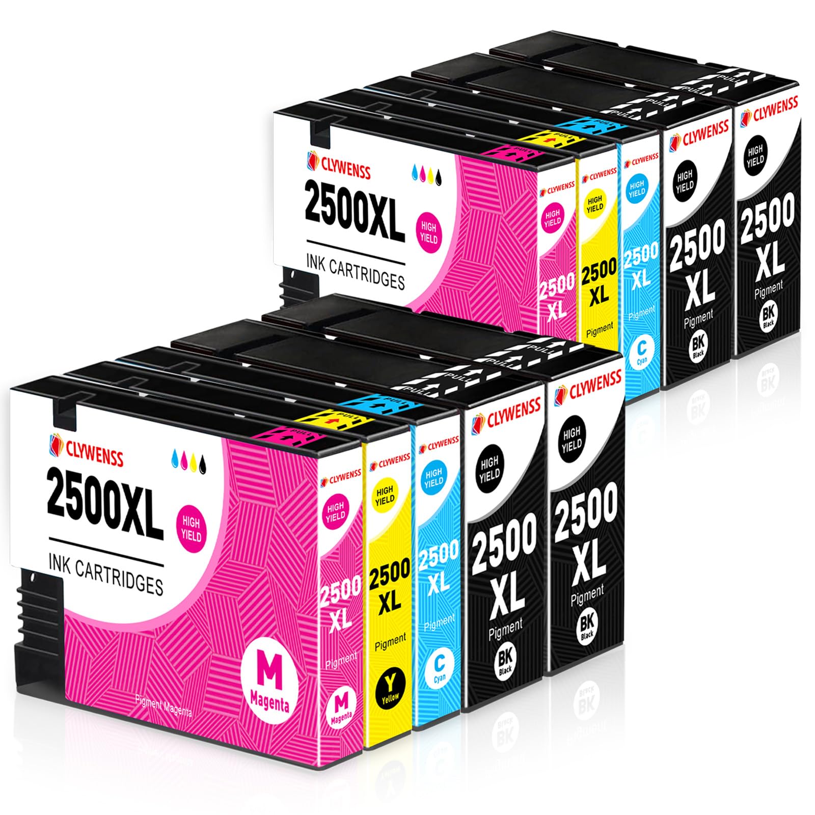Clywenss 10er-Pack PGI-2500XL Druckerpatronen Kompatibel mit Canon 2500XL PGI-2500 XL Multipack für Maxify MB5150 MB5050 MB5450 MB5455 iB4150 iB4050 MB5000 MB5155 MB5100 MB5350 MB5300 MB5400 Patronen