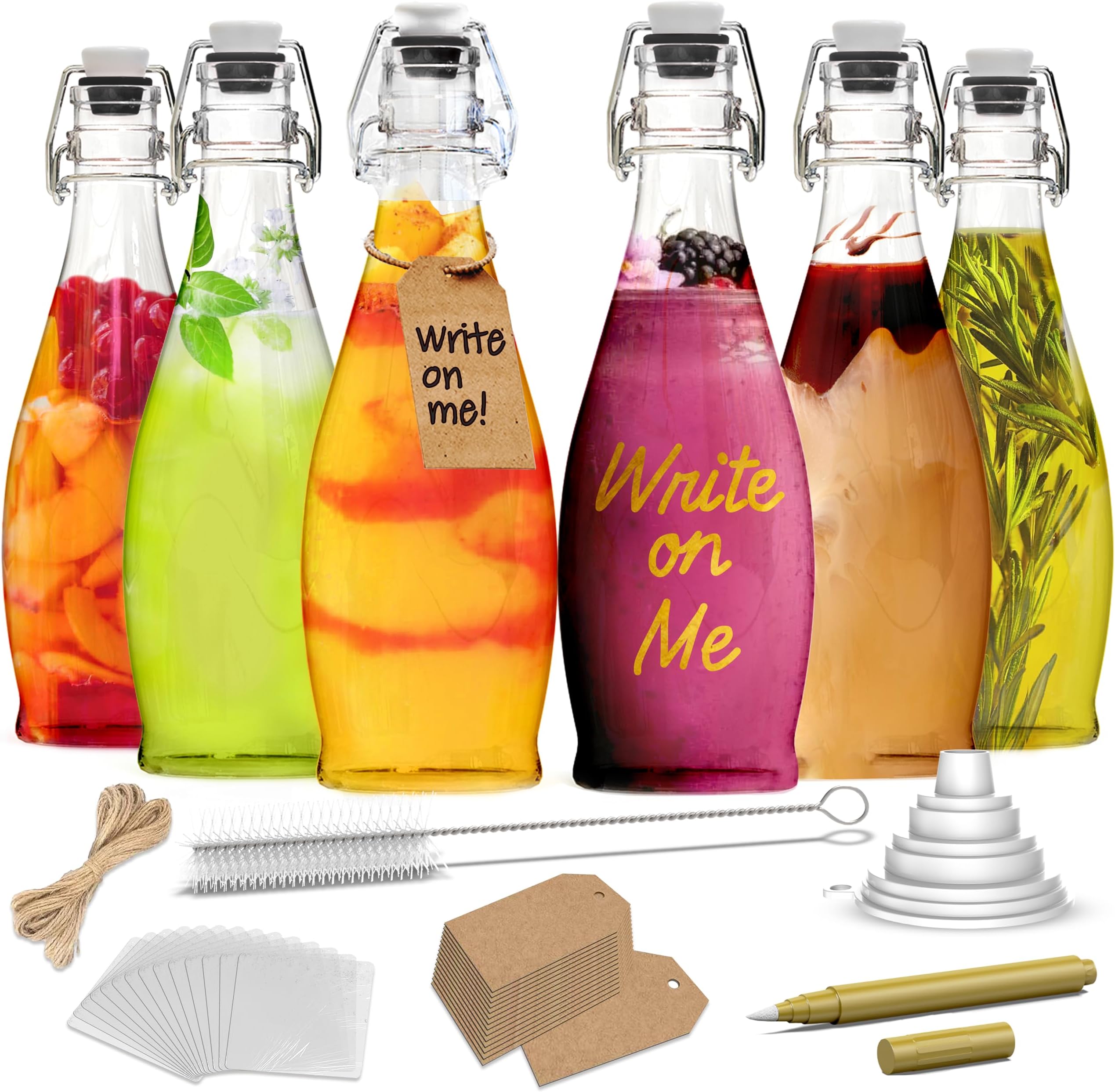 Nevlers 6 Pack 17 oz Glass Bottles