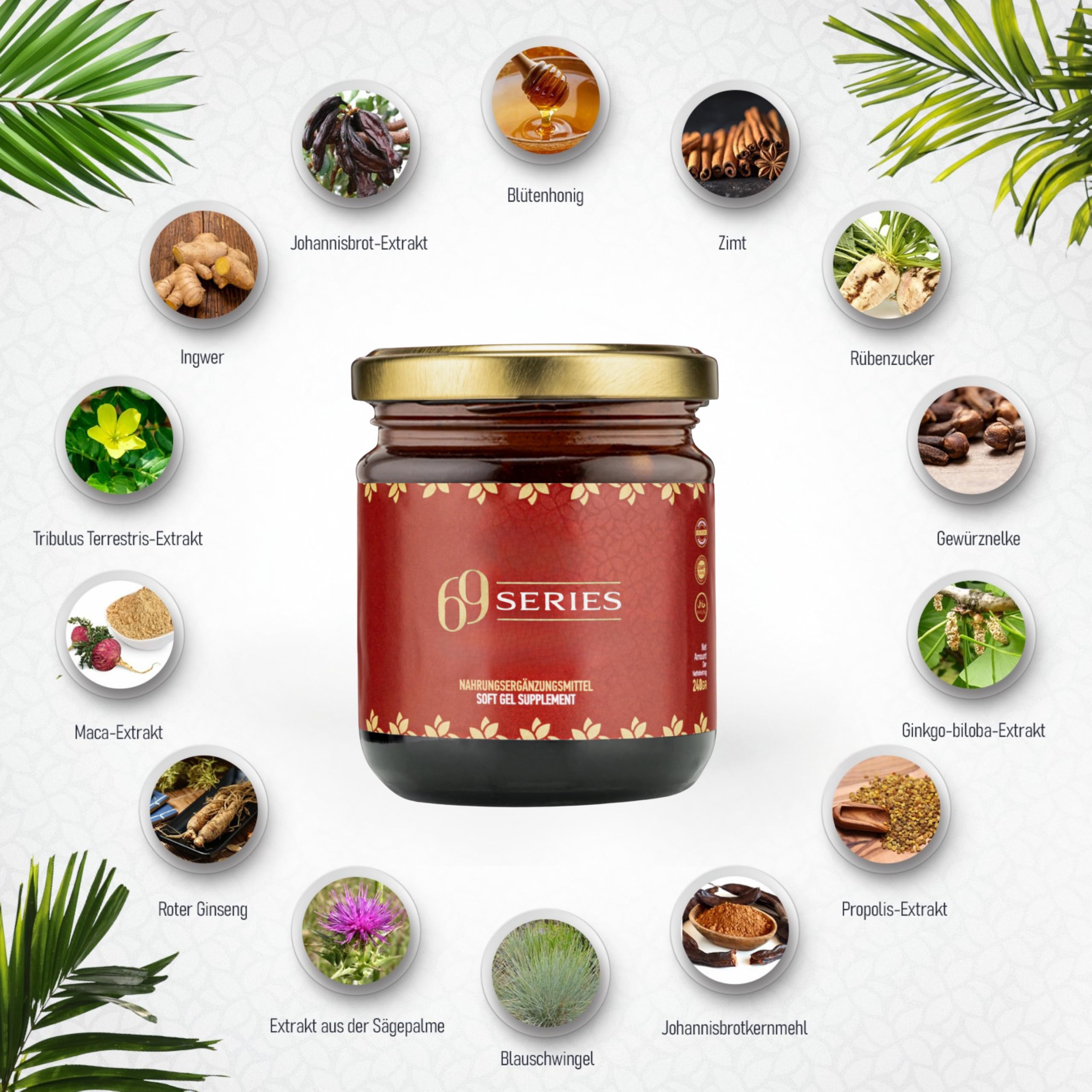 Series69 Maca Ginseng Macun Herbal Gel HOCHDOSIERT, Stärkere Formel für Männer Sofortwirkung 240gr (1 Stück)