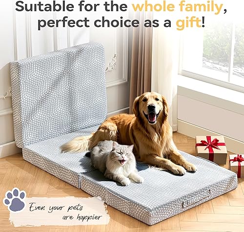 Miniatura 7 de BDEUS Colchón plegable de espuma viscoelástica de 4 pulgadas, tamaño individual con bolsa de almacenamiento portátil, cubrecolchón de triple