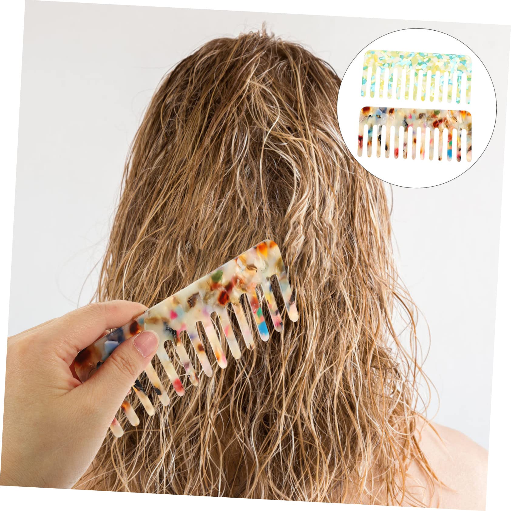 Healeved 6piezas Peine Antiestático Para Corte De Cabello Peine Para Desenredar Cabello Seco y Húmedo y Floral