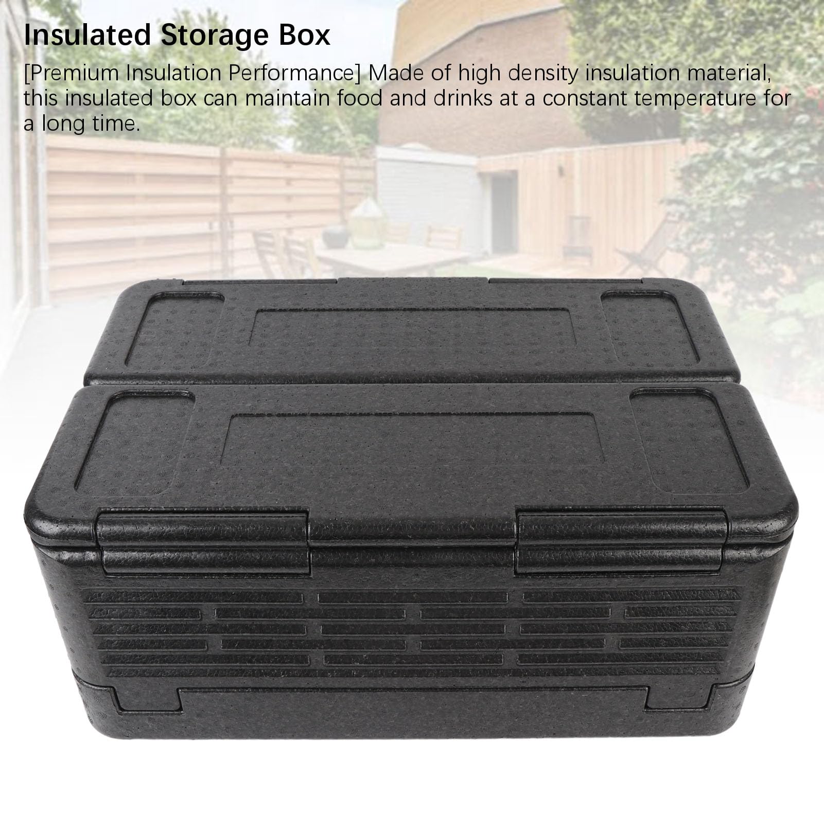 Caja Transportadora de Alimentos con Aislamiento de Gran Capacidad, Contenedor Térmico Plegable de EPP de 60 Litros con Rendimiento de Aislamiento, para Acampar, Picnics, (BLACK)