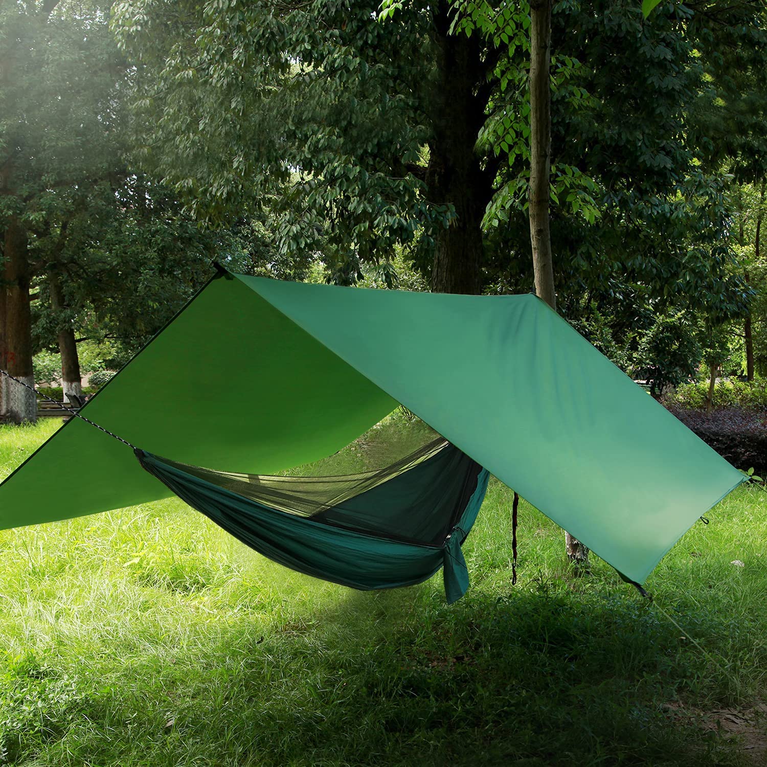 wasserdichte Zeltunterlage Zeltplanen Camping Zelt Tarp, Anti-UV Sonnensegel Sonnenschutz Leicht Und Kompakt wasserdichte Zeltunterlage Für Sandstrand Hängematte (Orange)