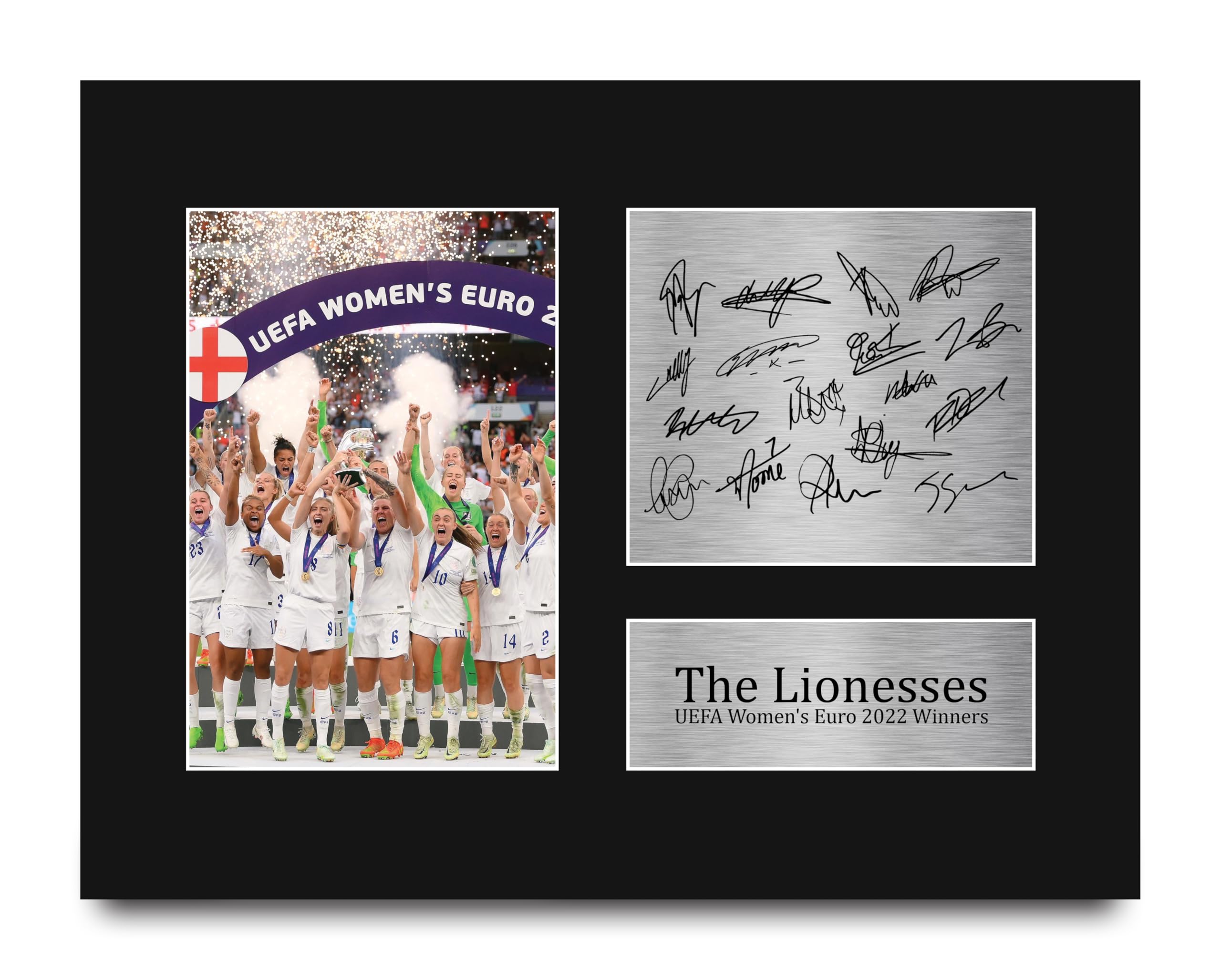 HWC Trading England Lionesses Euro 2022 Winners Printed Memorabilia Signed Autograph Photograph Display for Soccer Fans and Supporters - US Letter Size