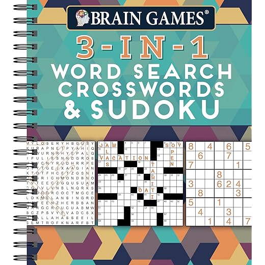 Brain Games - 3-In-1: Word Search, Crosswords & Sudoku (256 Pages)