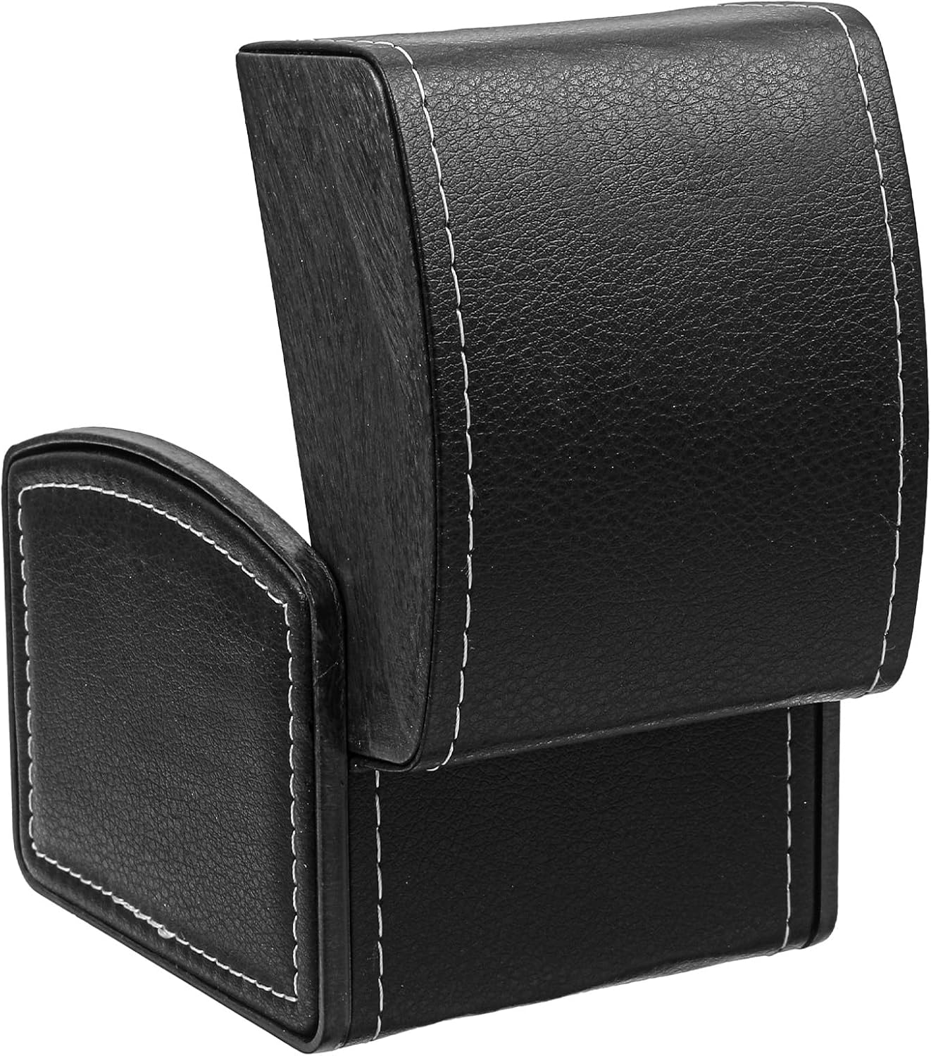 10 Packs Single Grid Watch Box with Pillow, PU Leather Gift Case for Bracelet, Jewelry Wristwatch Storage, Watches Display Holder for Men and Women, Single Watch Roll Organizer, Black